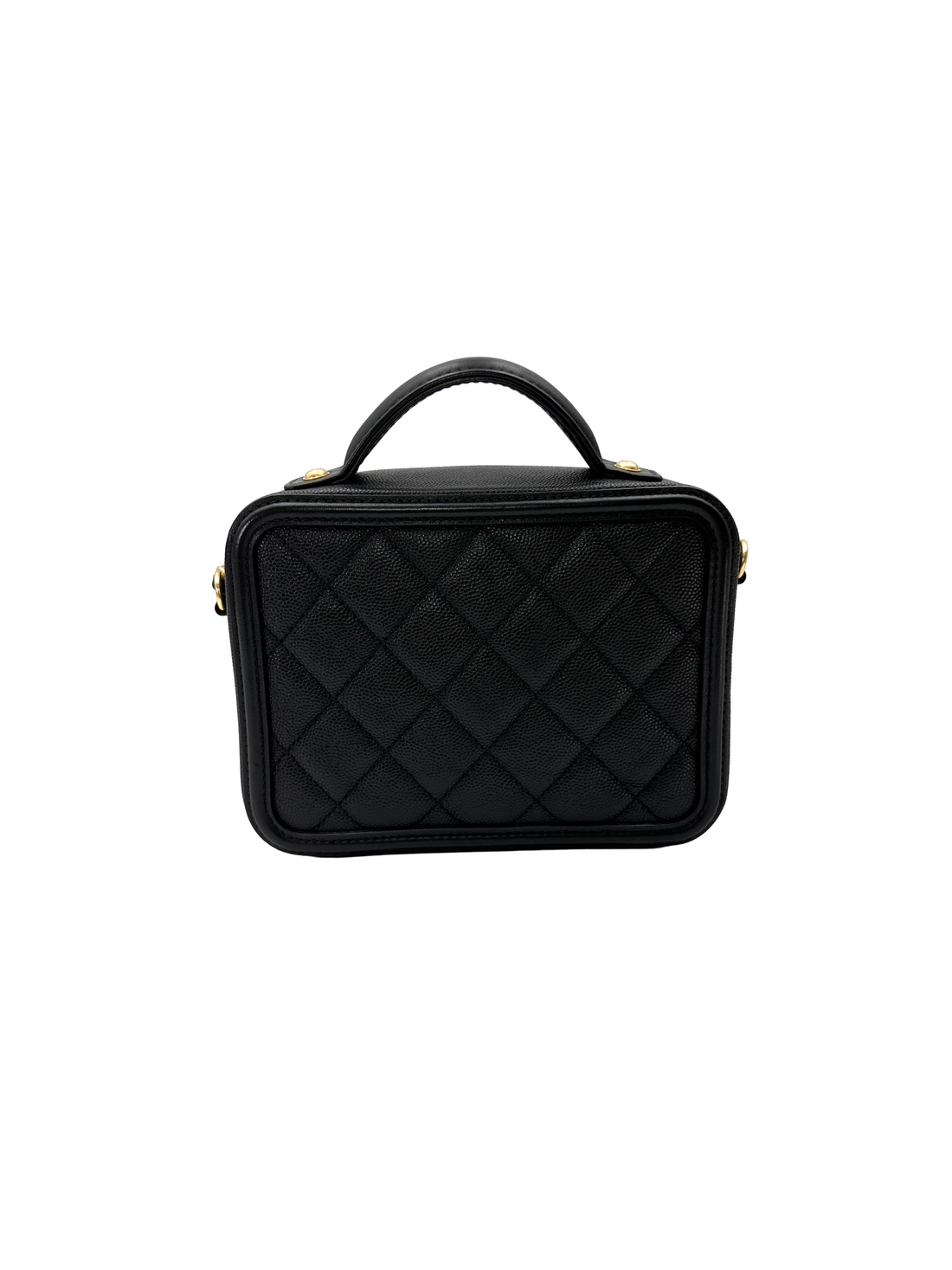 Chanel CC Filigree Black Quilted Leather Vanity Case(25***06) CC2514