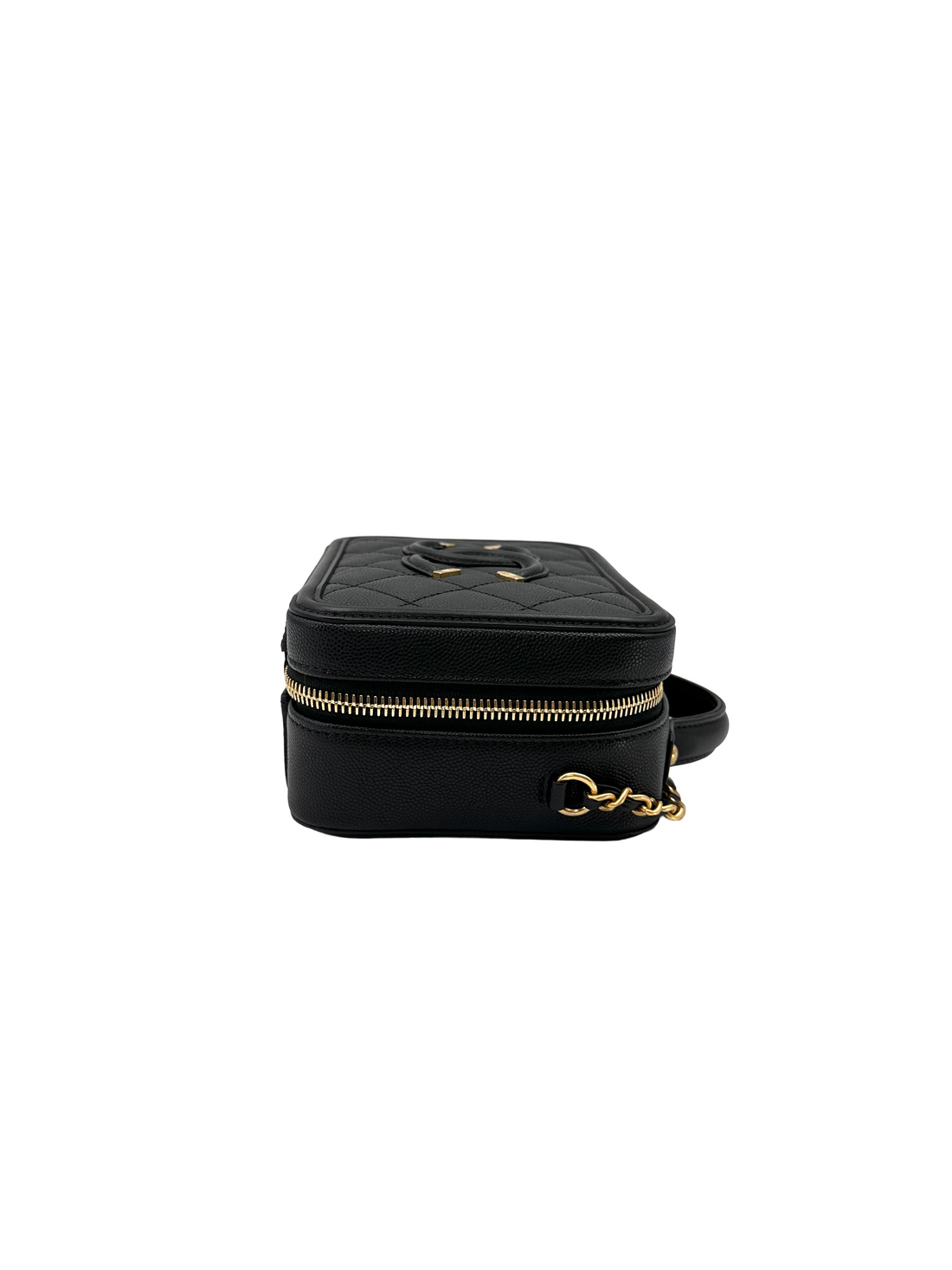 Chanel CC Filigree Black Quilted Leather Vanity Case(25***06) CC2514