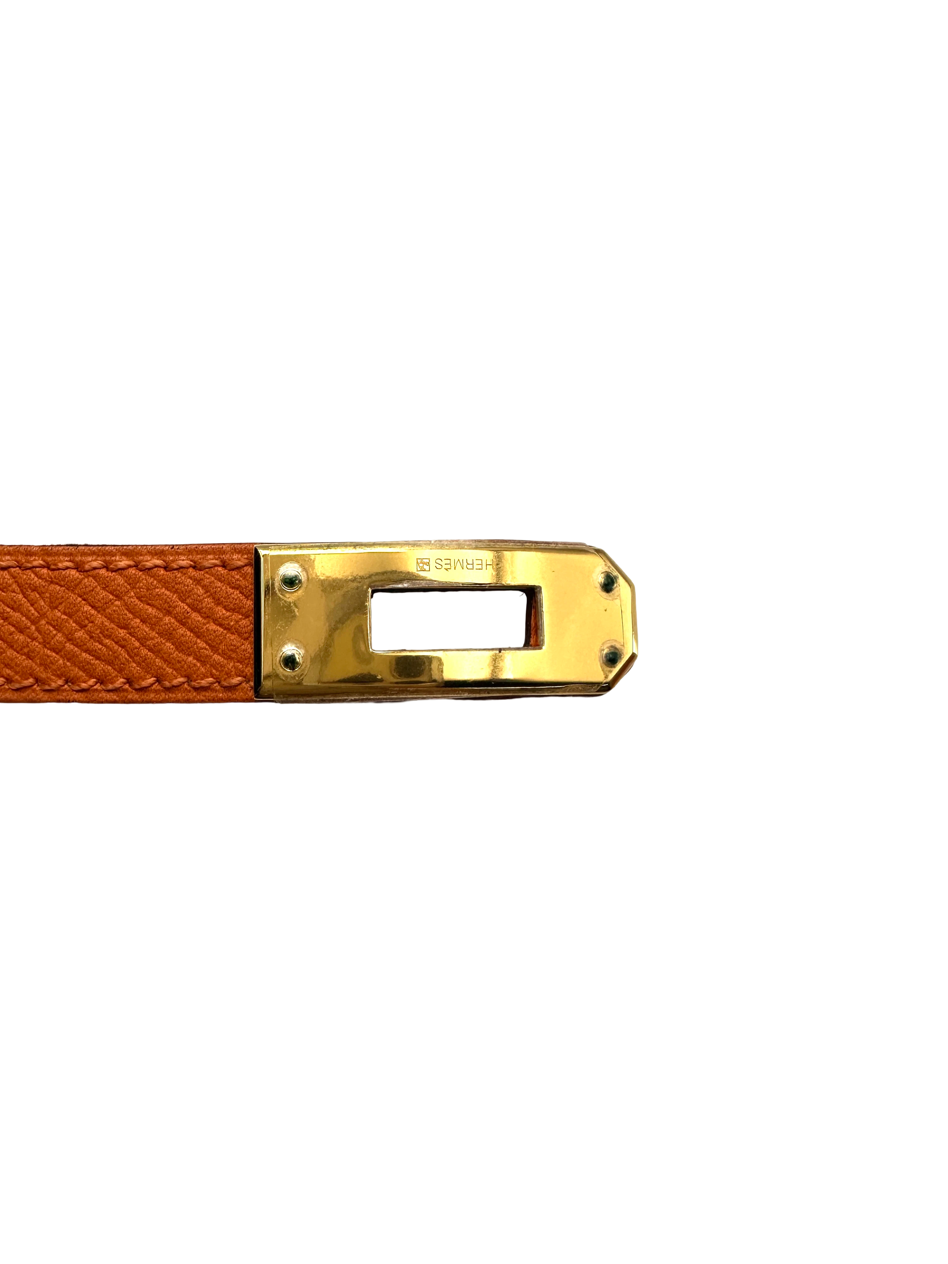 Hermes Kelly Double Tour Leather Orange Bracelet HR161