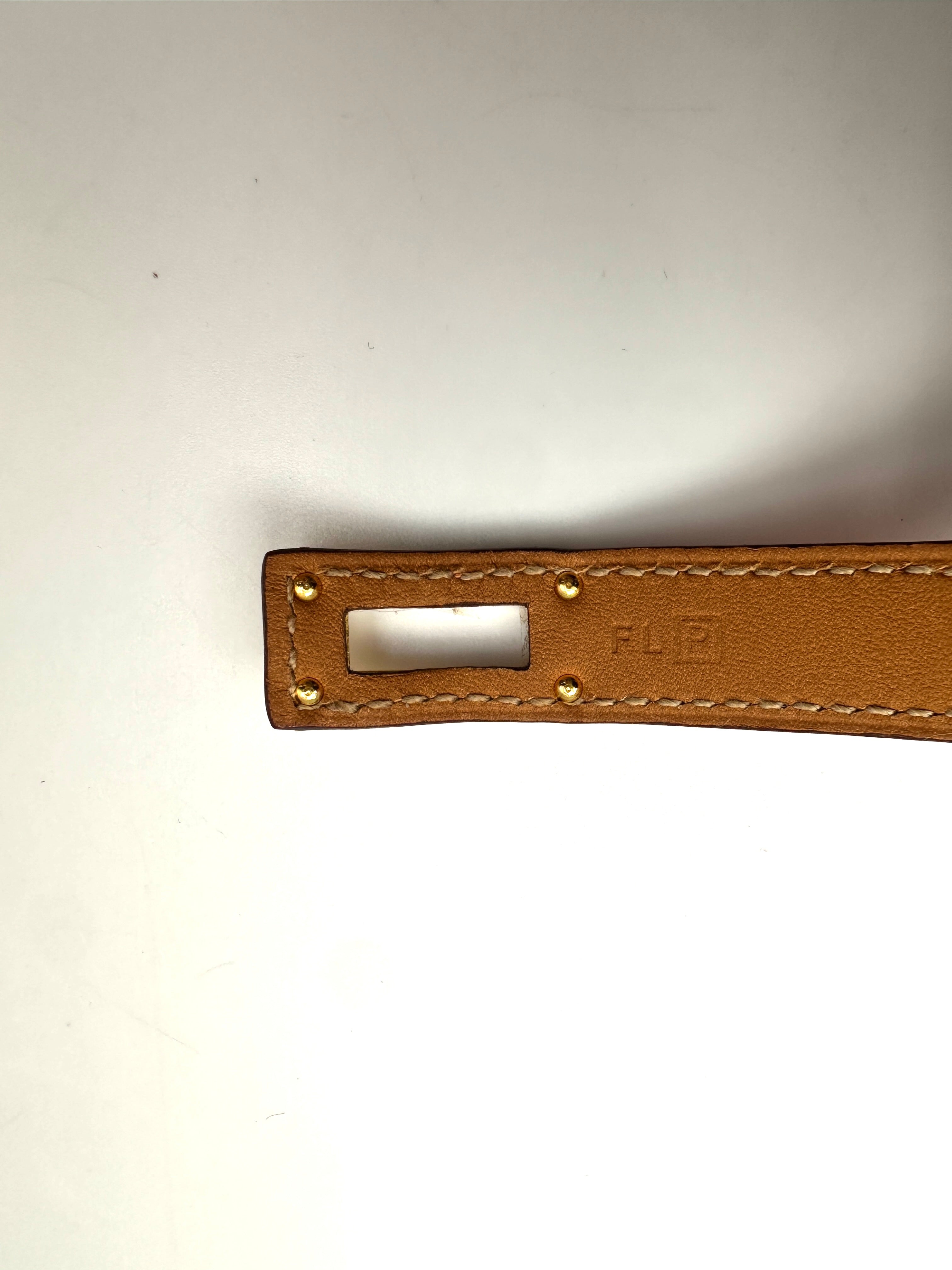 Hermes Kelly Double Tour Leather Orange Bracelet HR161