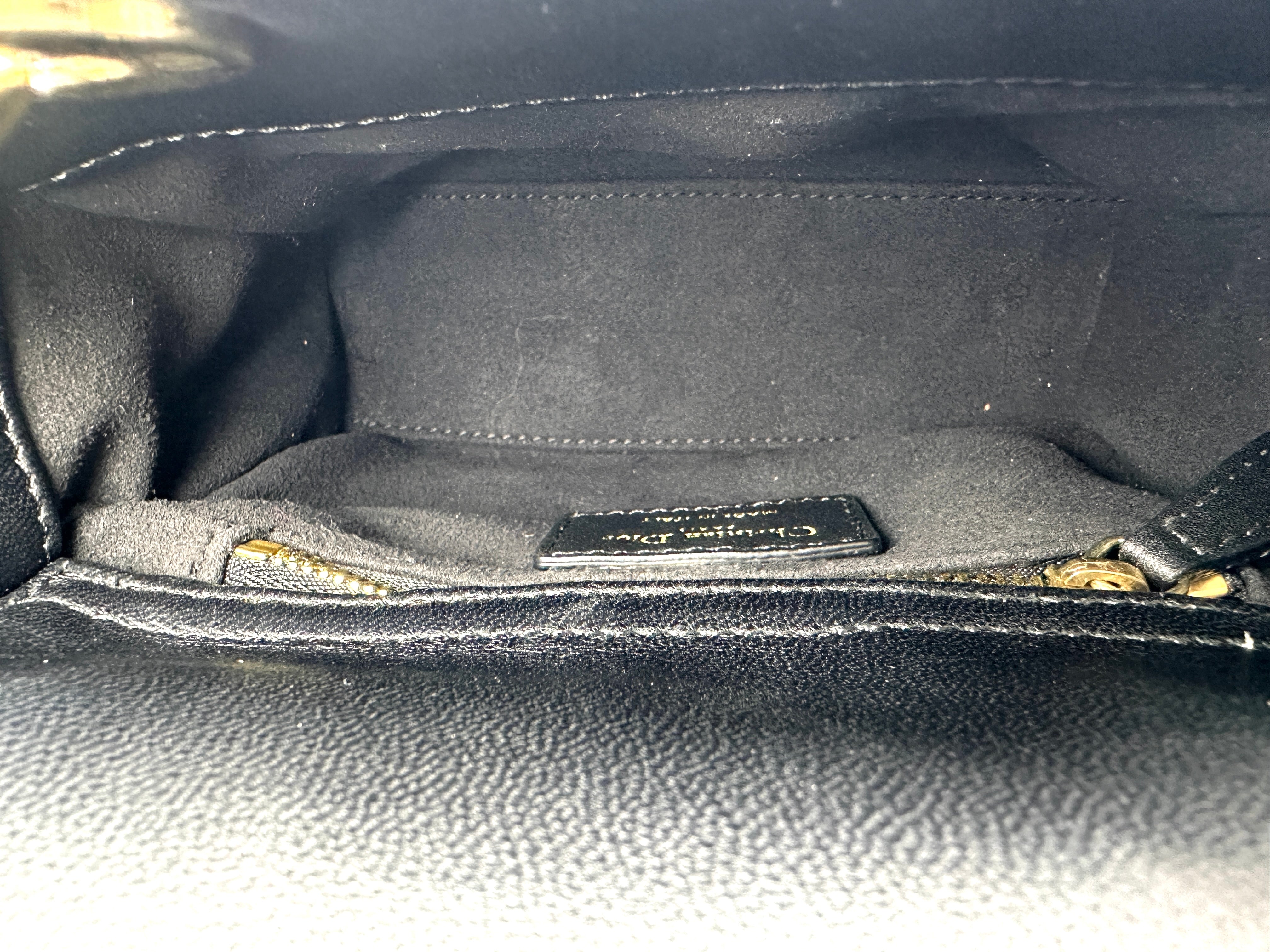 Christian Dior Lady Dior Black Cannage Lambskin Handle Bag DR910
