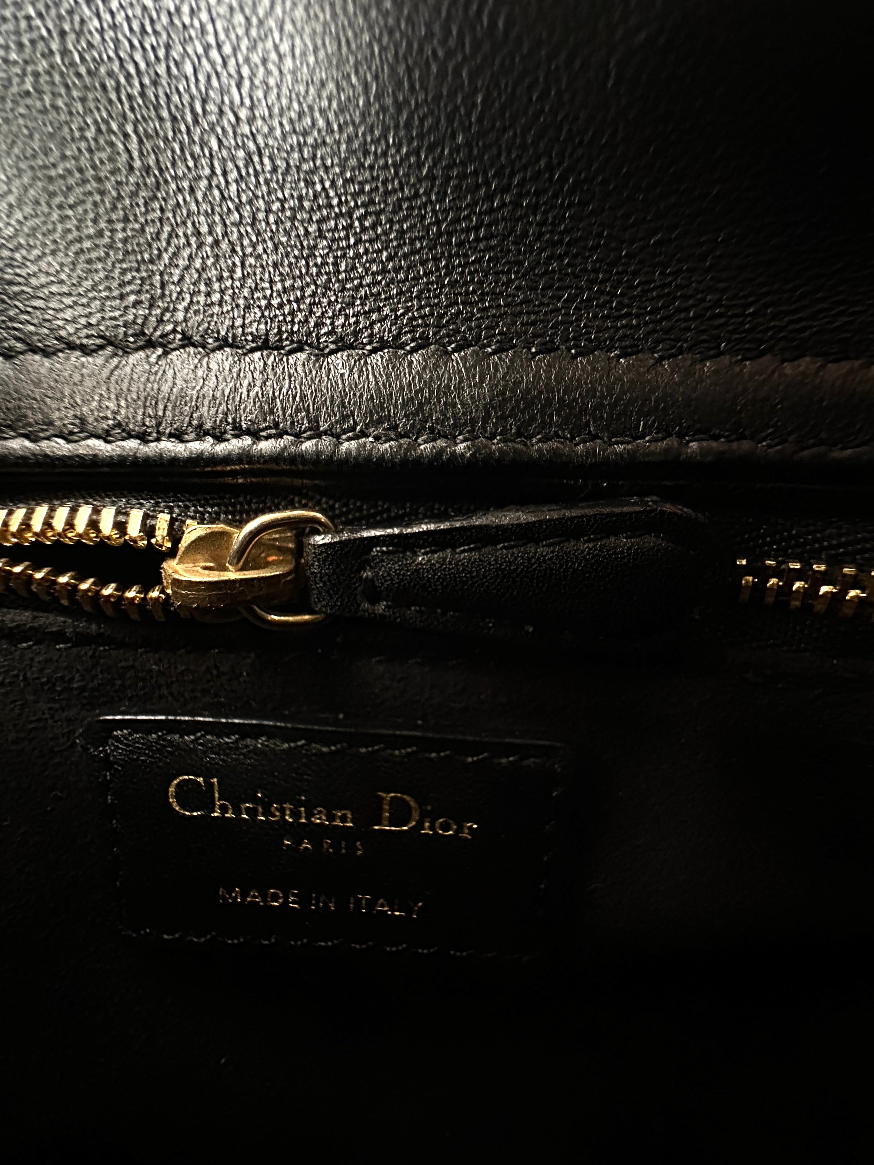 Christian Dior Lady Dior Black Cannage Lambskin Handle Bag DR910
