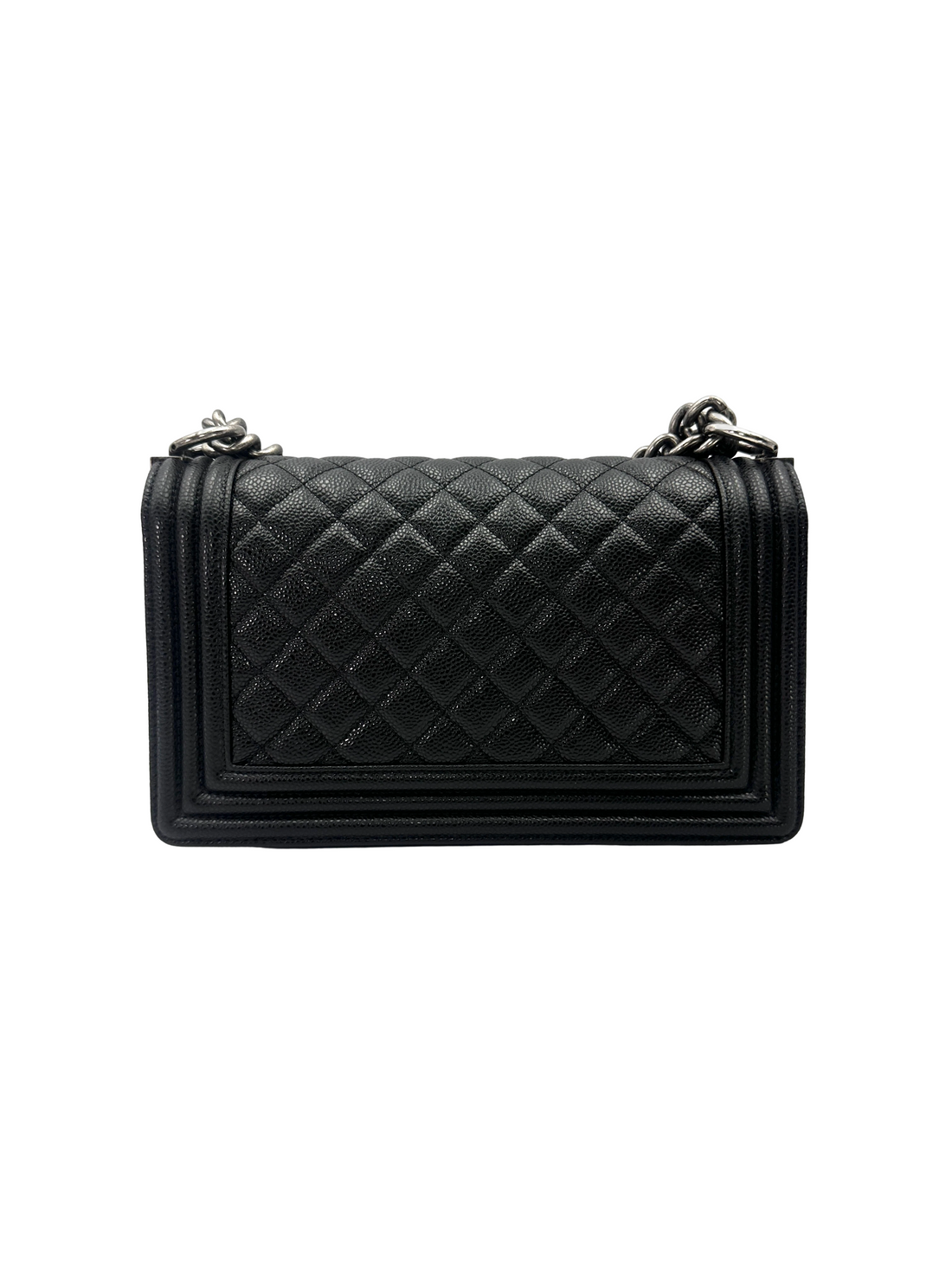 Chanel LeBoy Black Quilted Leather Flap Bag With Silver Buckle(15***41) CC2523