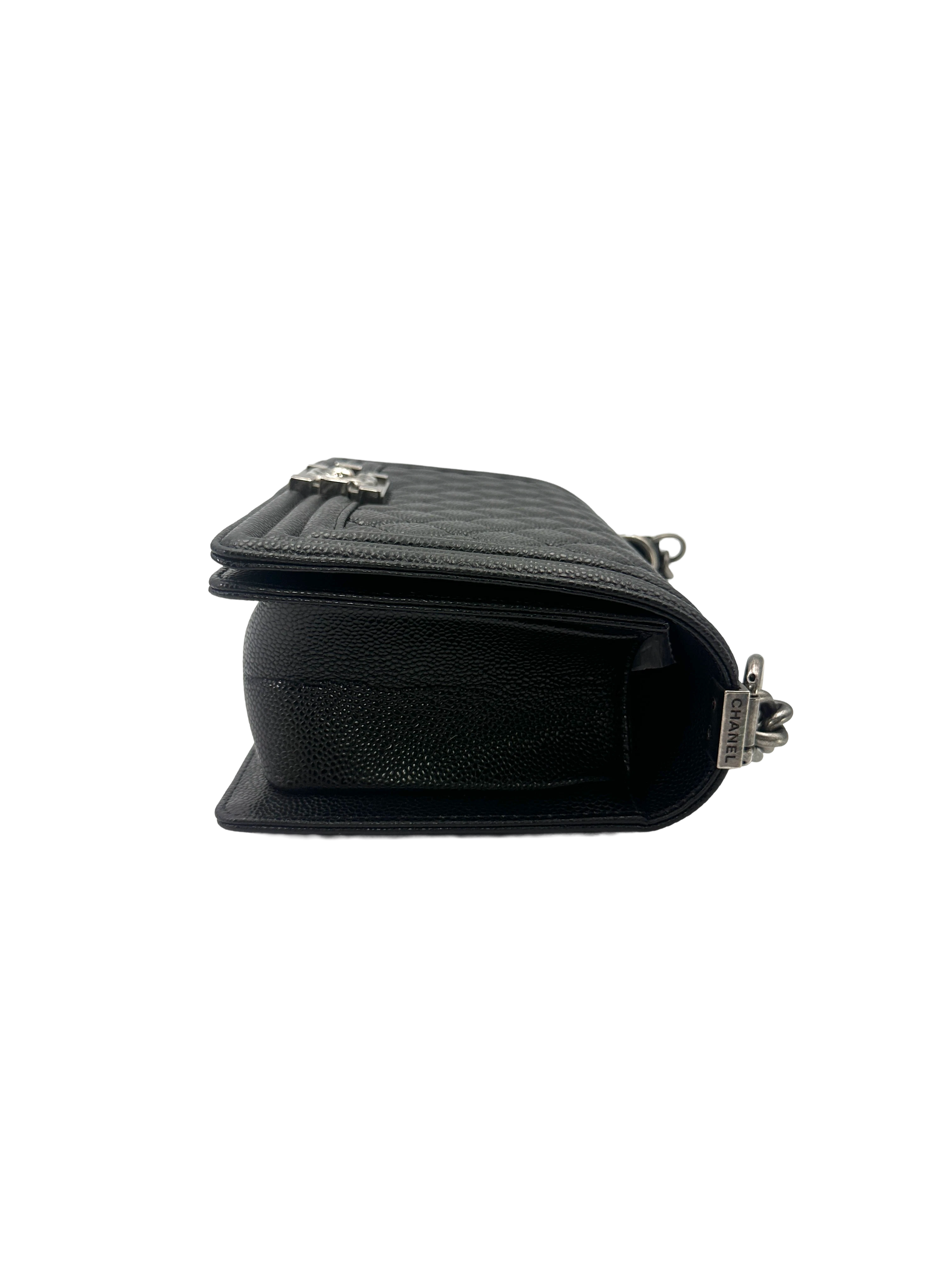 Chanel LeBoy Black Quilted Leather Flap Bag With Silver Buckle(15***41) CC2523