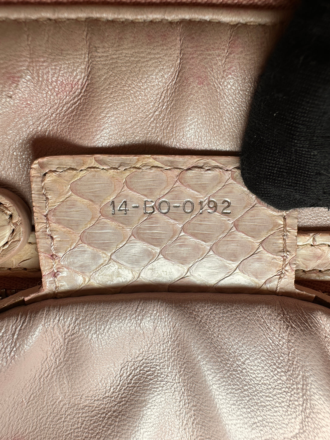 Christian Dior Lady Dior Pink Python Leather Handle Bag DR911