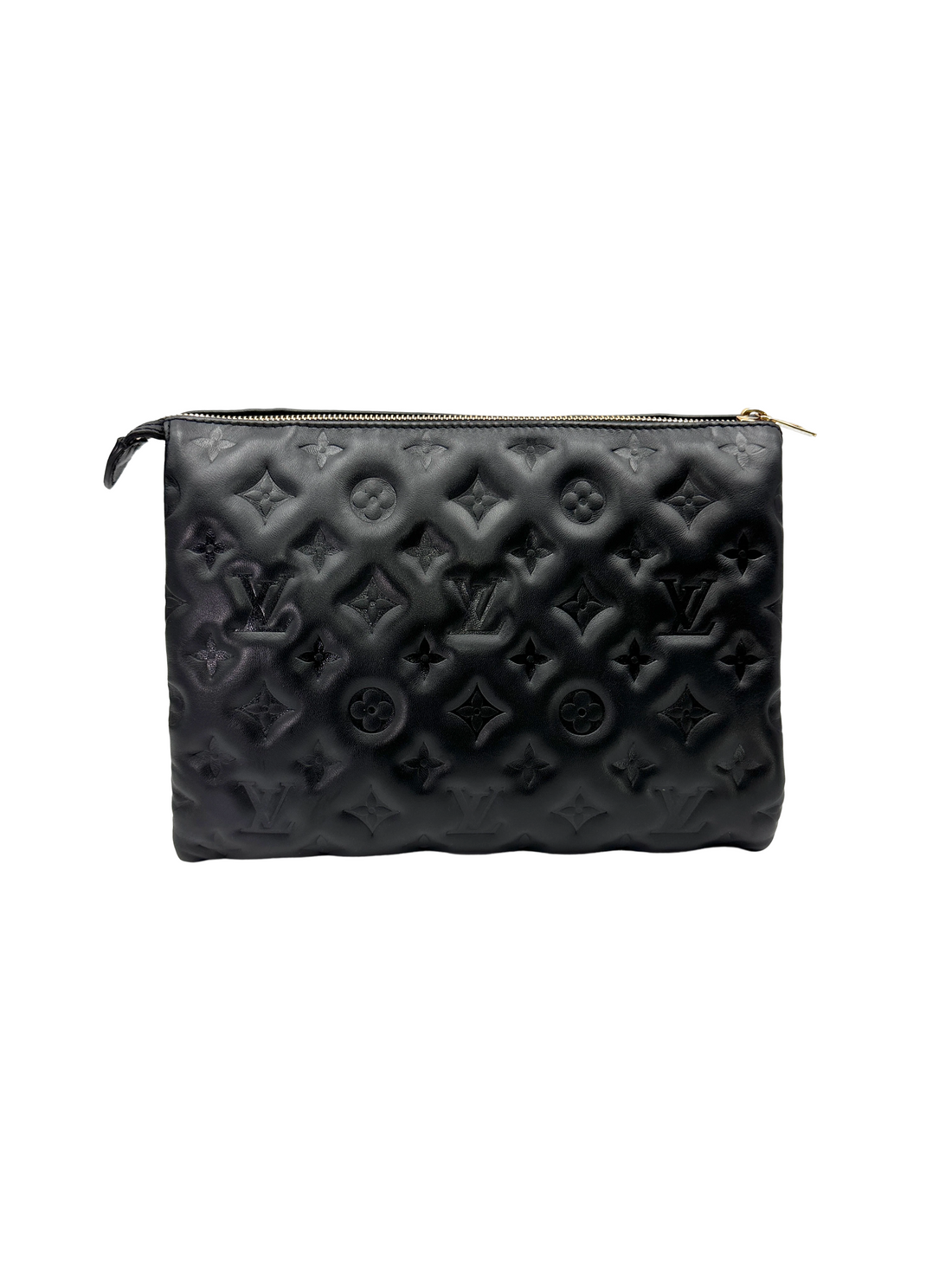 Louis Vuitton Coussin Black Monogram Embossed Puffy Leather Shoulder Bag LV3300