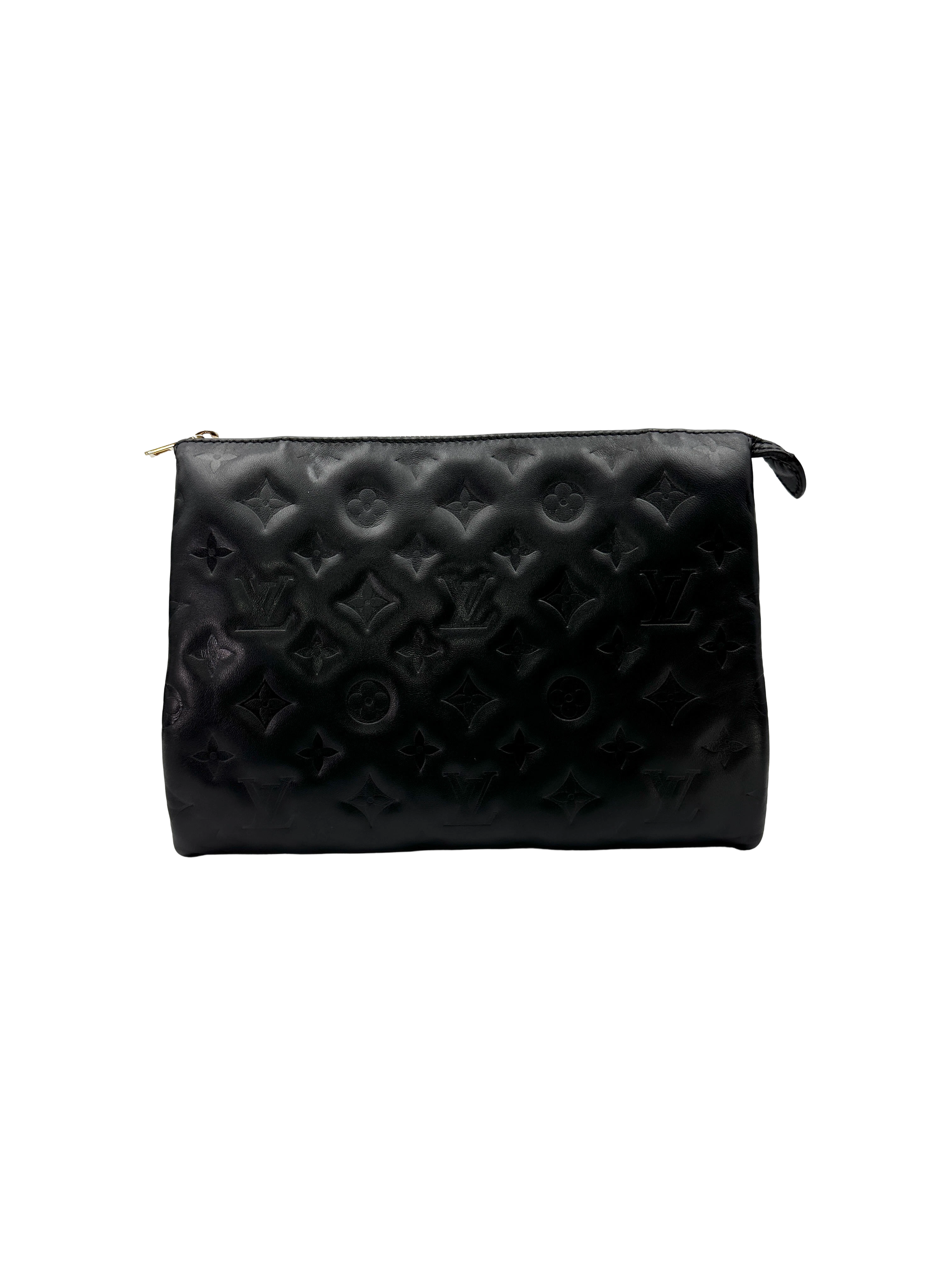 Louis Vuitton Coussin Black Monogram Embossed Puffy Leather Shoulder Bag LV3300