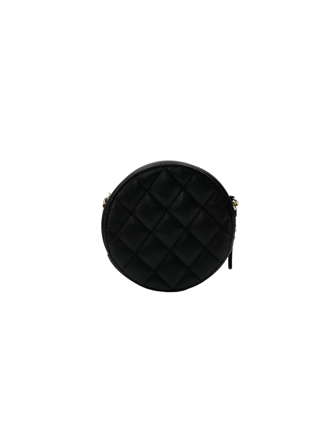 Chanel Black Quilted Leather Round Clutch(29***21) CC2524
