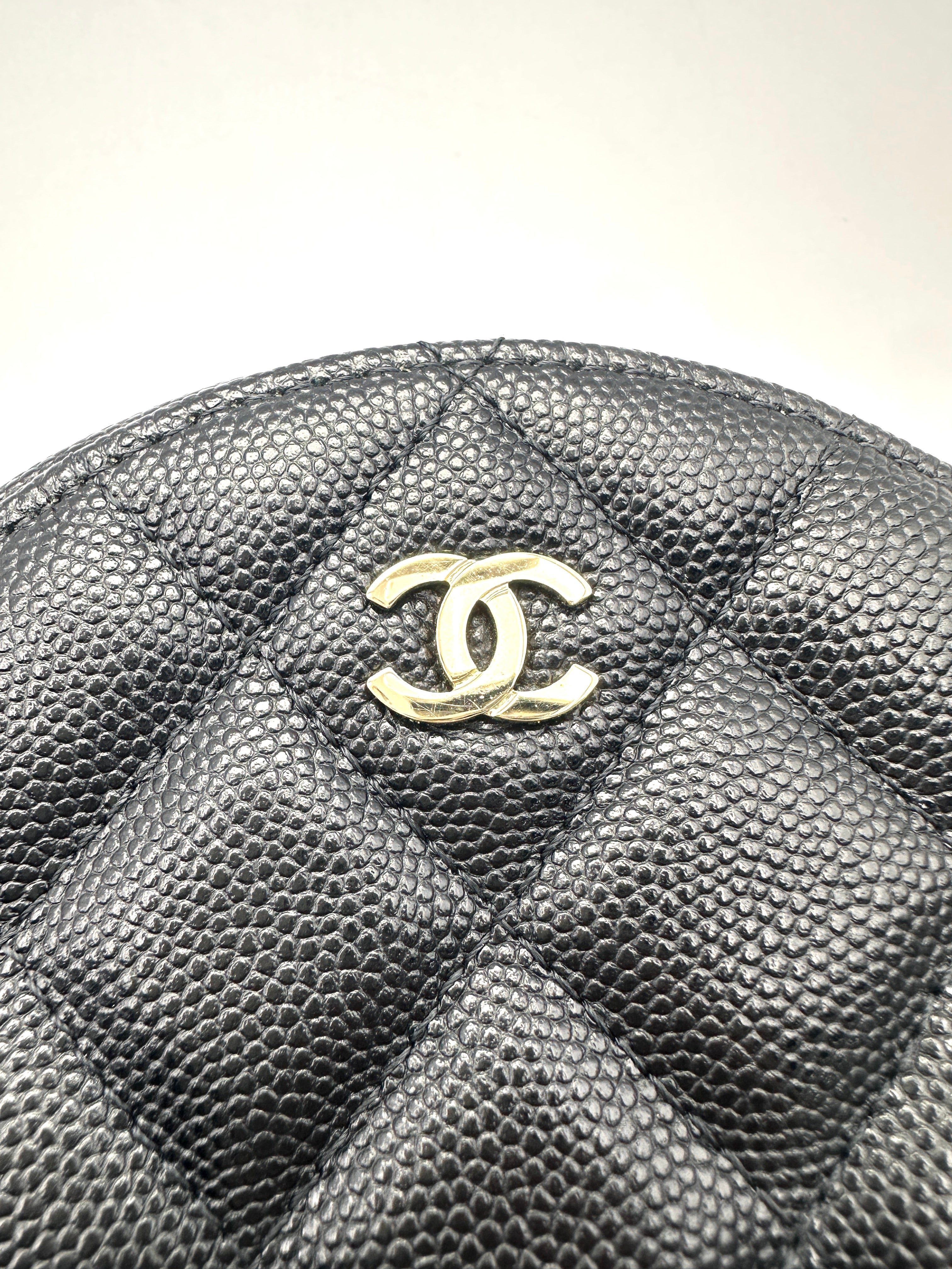 Chanel Black Quilted Leather Round Clutch(29***21) CC2524