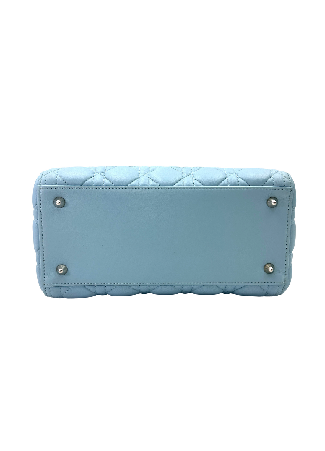 Christian Dior Lady Dior Light Blue Cannage Leather Handle Bag DR913