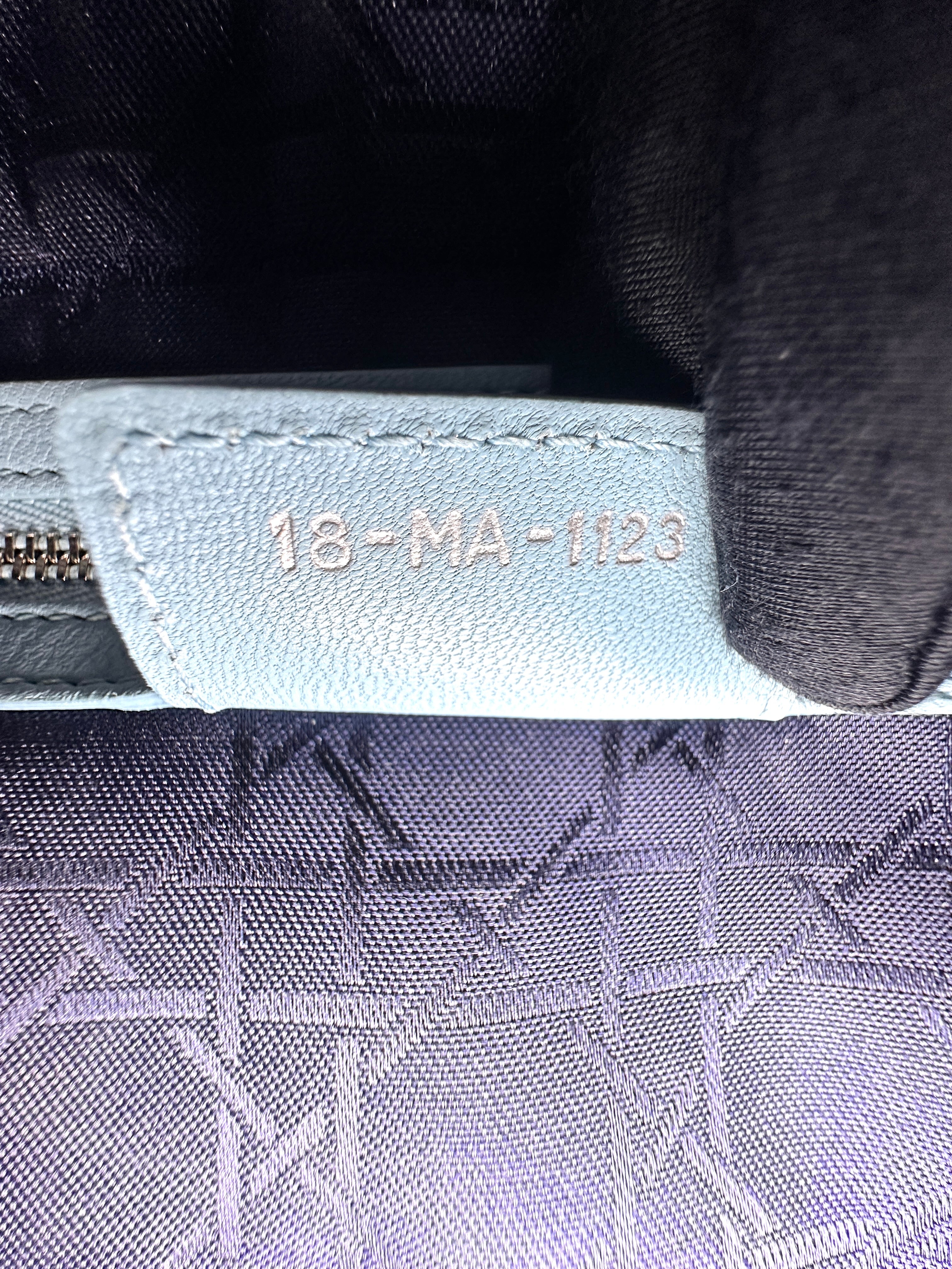 Christian Dior Lady Dior Light Blue Cannage Leather Handle Bag DR913