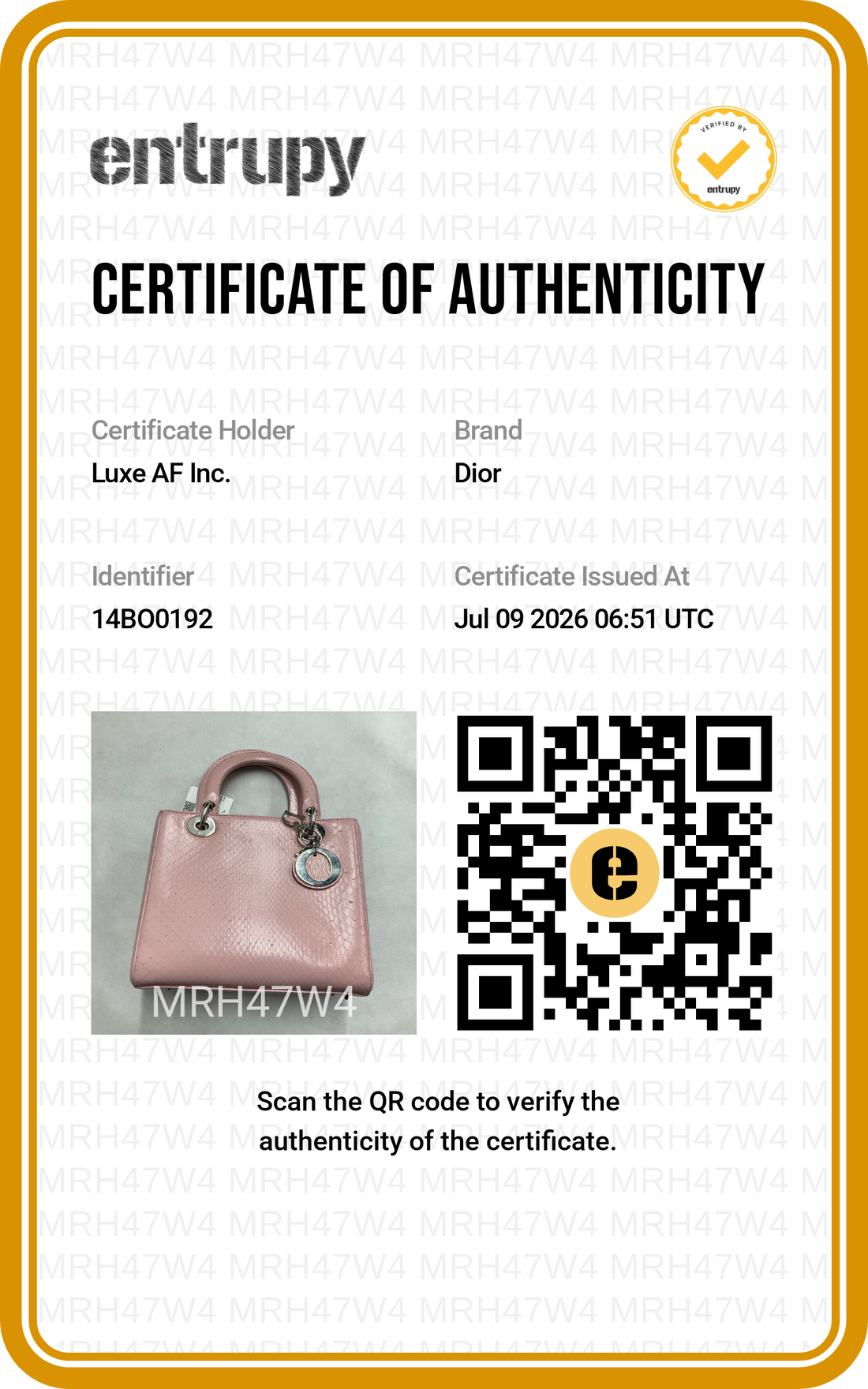 Christian Dior Lady Dior Pink Python Leather Handle Bag DR911