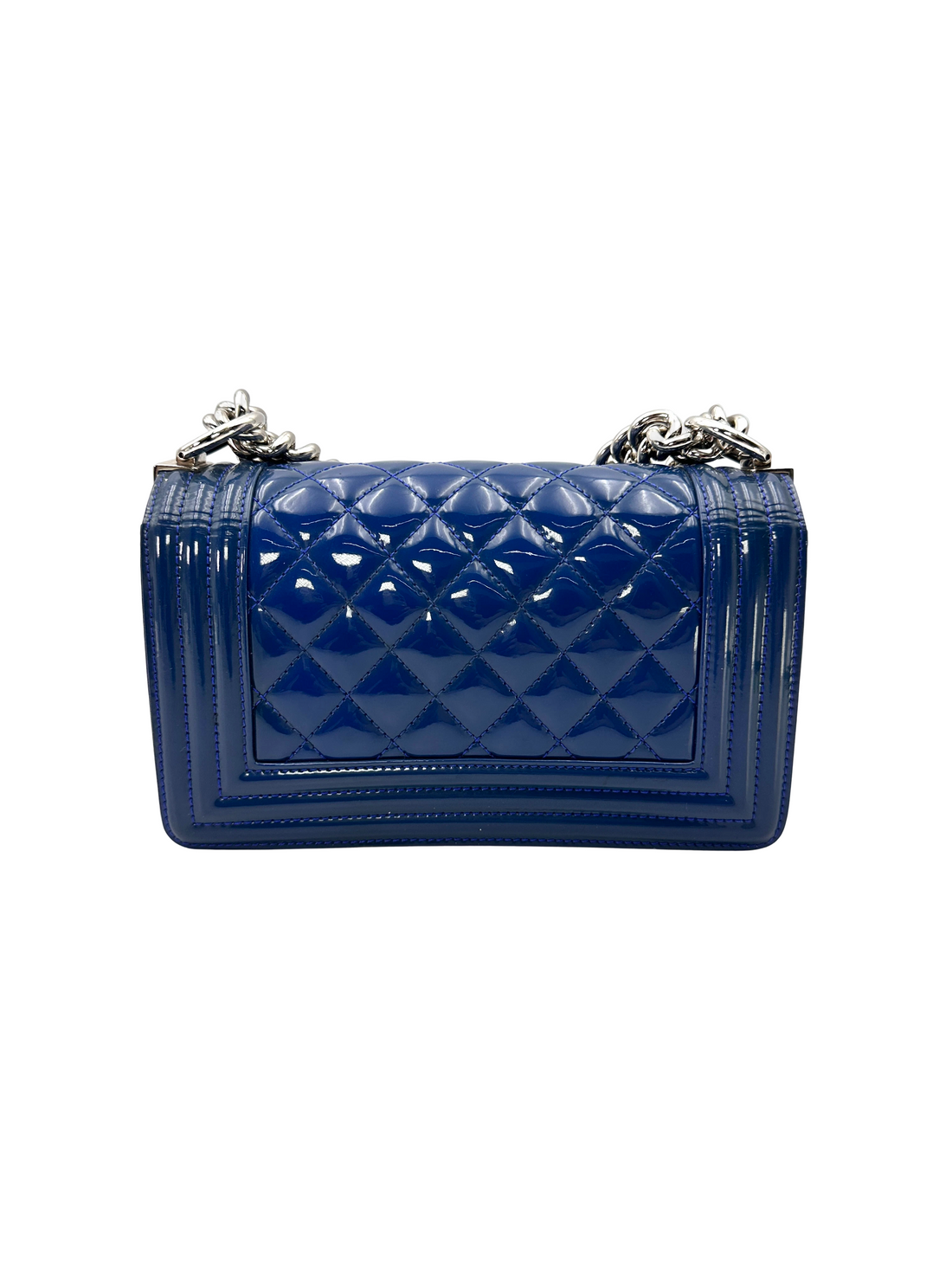 Chanel LeBoy Blue Quilted Patent Leather Flap Bag(20***09) CC2531