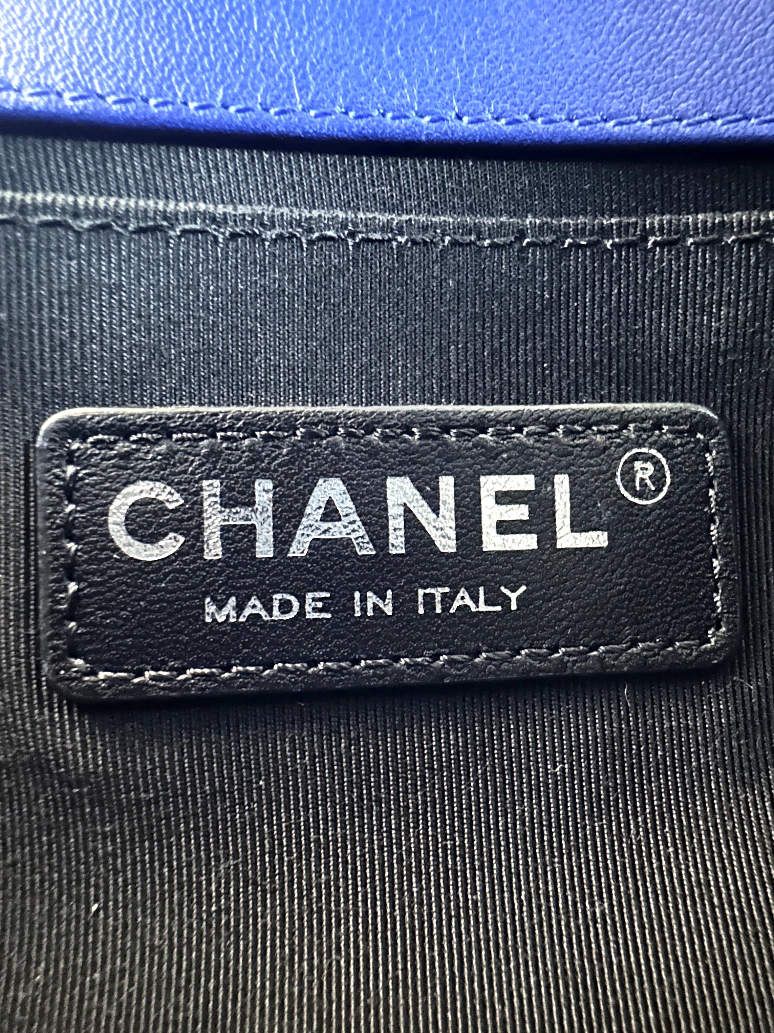 Chanel LeBoy Blue Quilted Patent Leather Flap Bag(20***09) CC2531