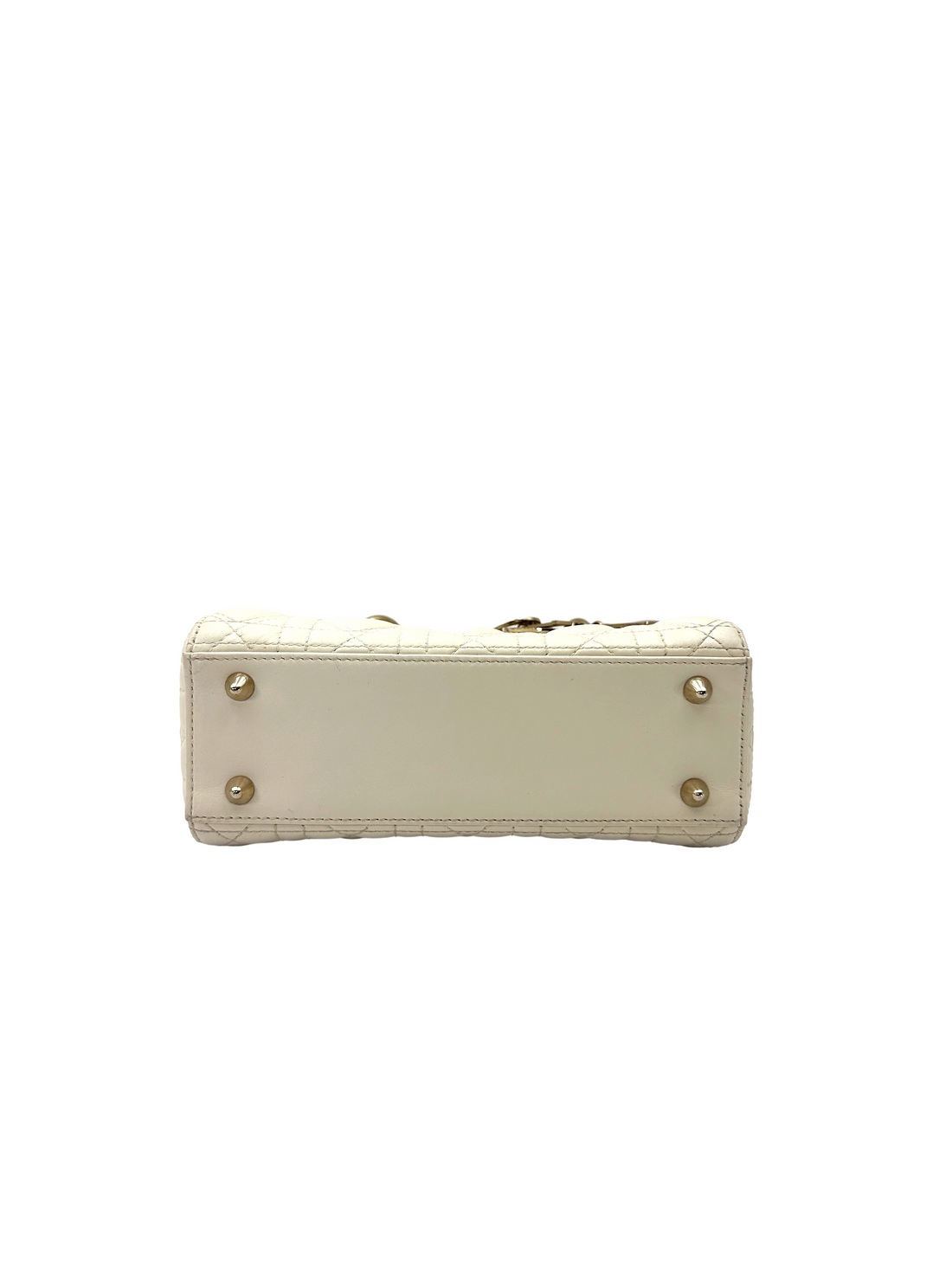 Christian Dior Lady Dior White Heart Cannage Lambskin Handle Bag DR914