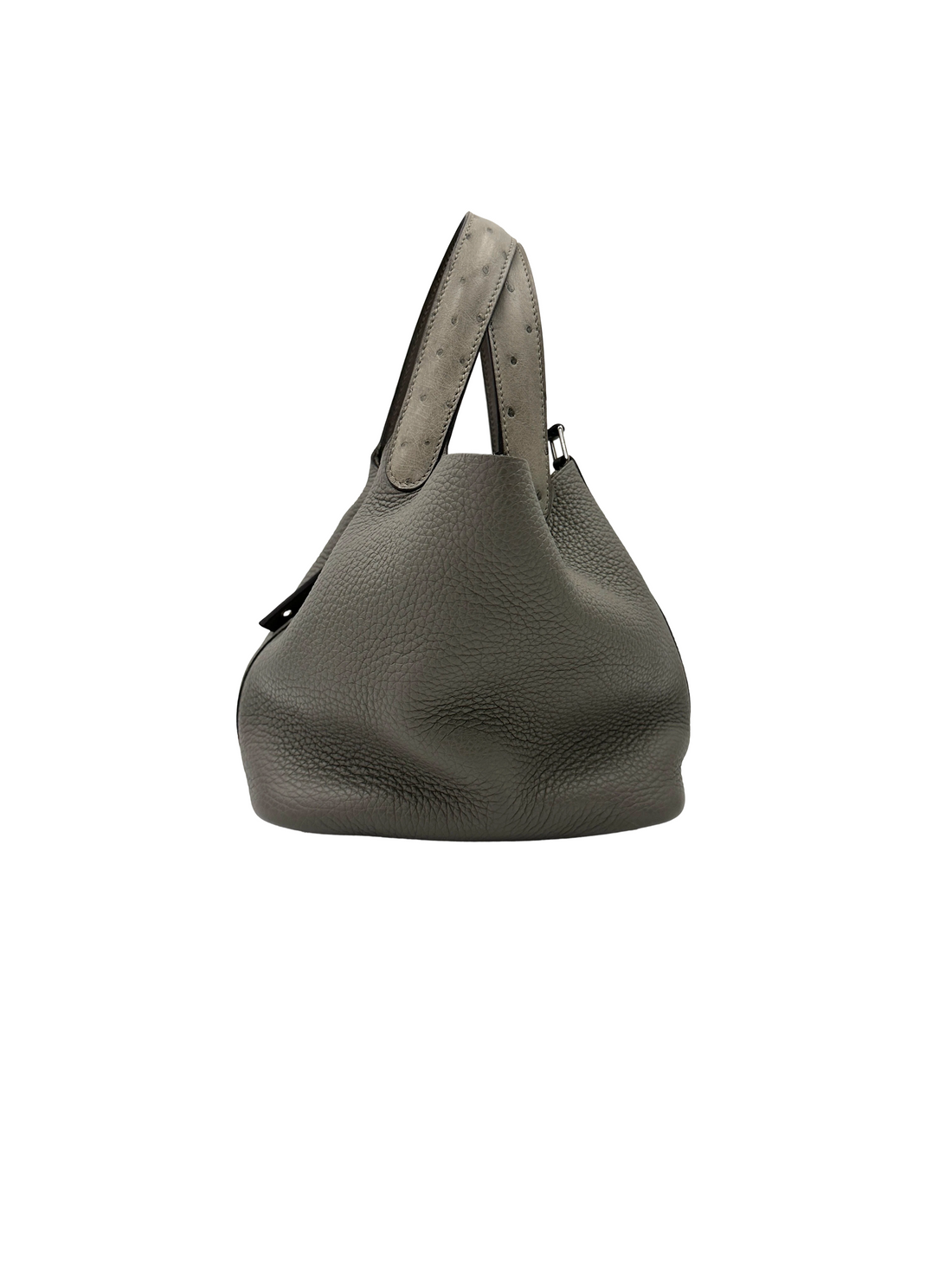 Hermes Picotin18 Grey Leather Handle Bag HR167