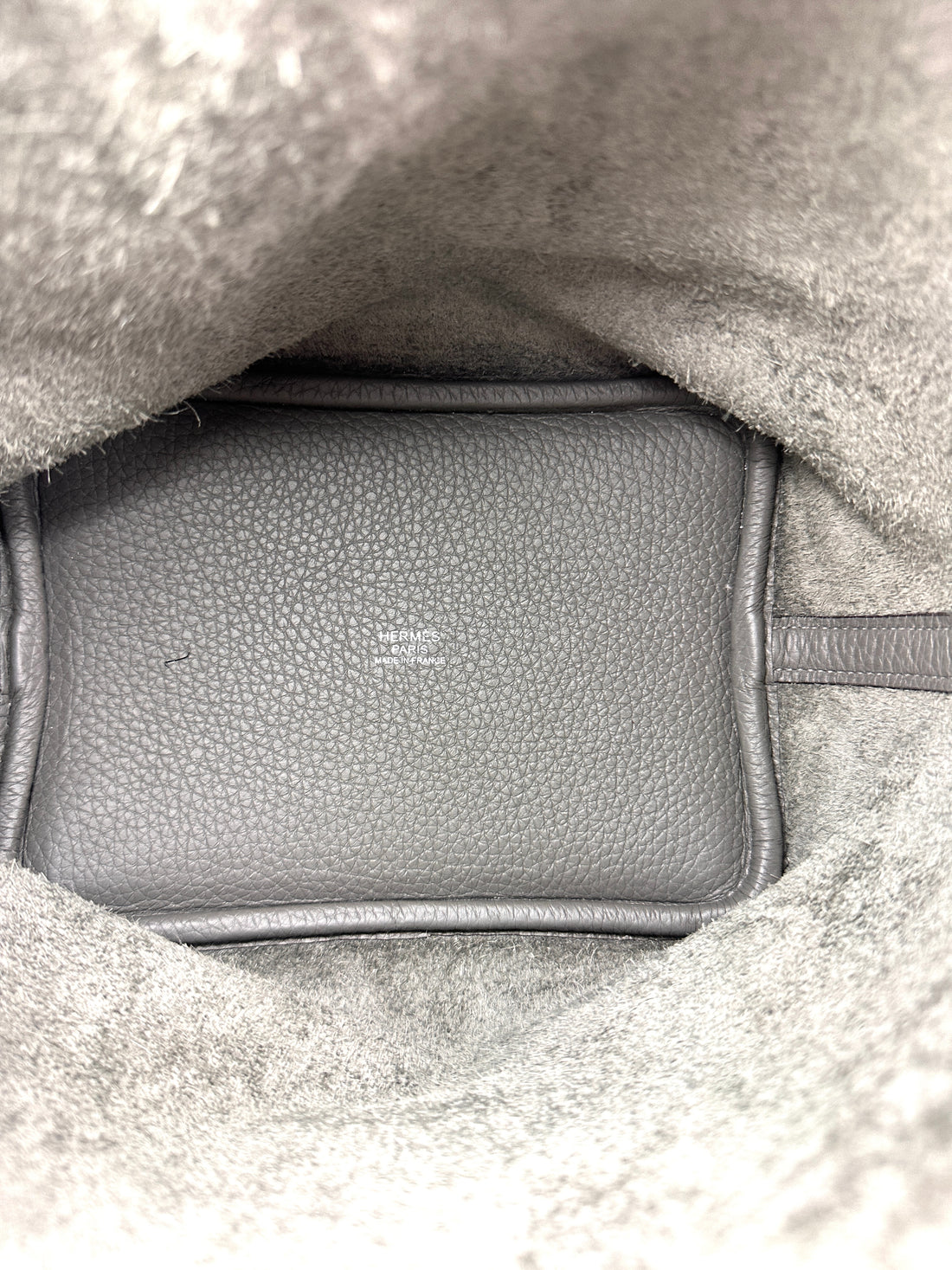Hermes Picotin18 Grey Leather Handle Bag HR167