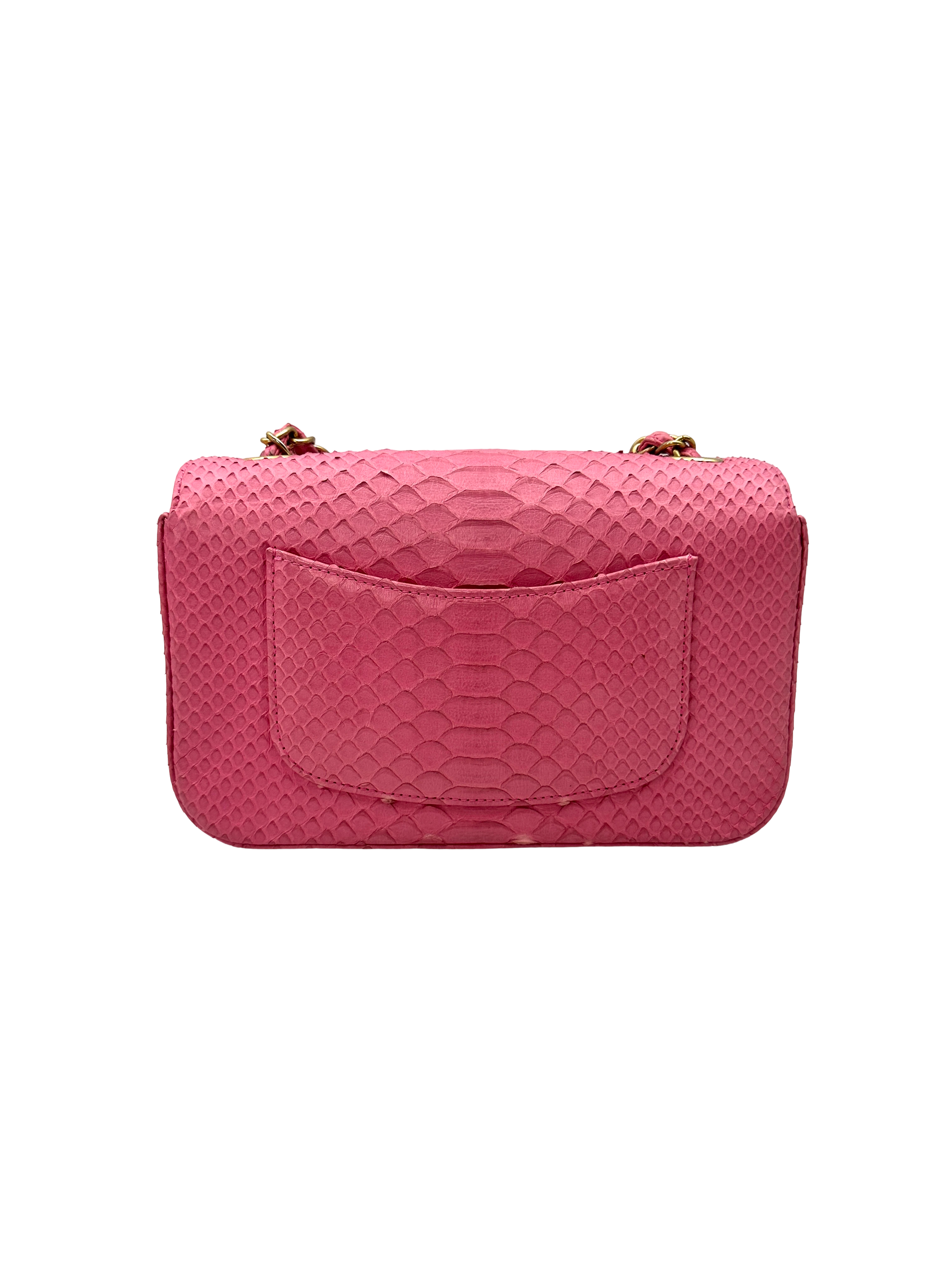 Chanel Classic Flap Pink Python Leather Mini Shoulder Bag(23***27) CC2532