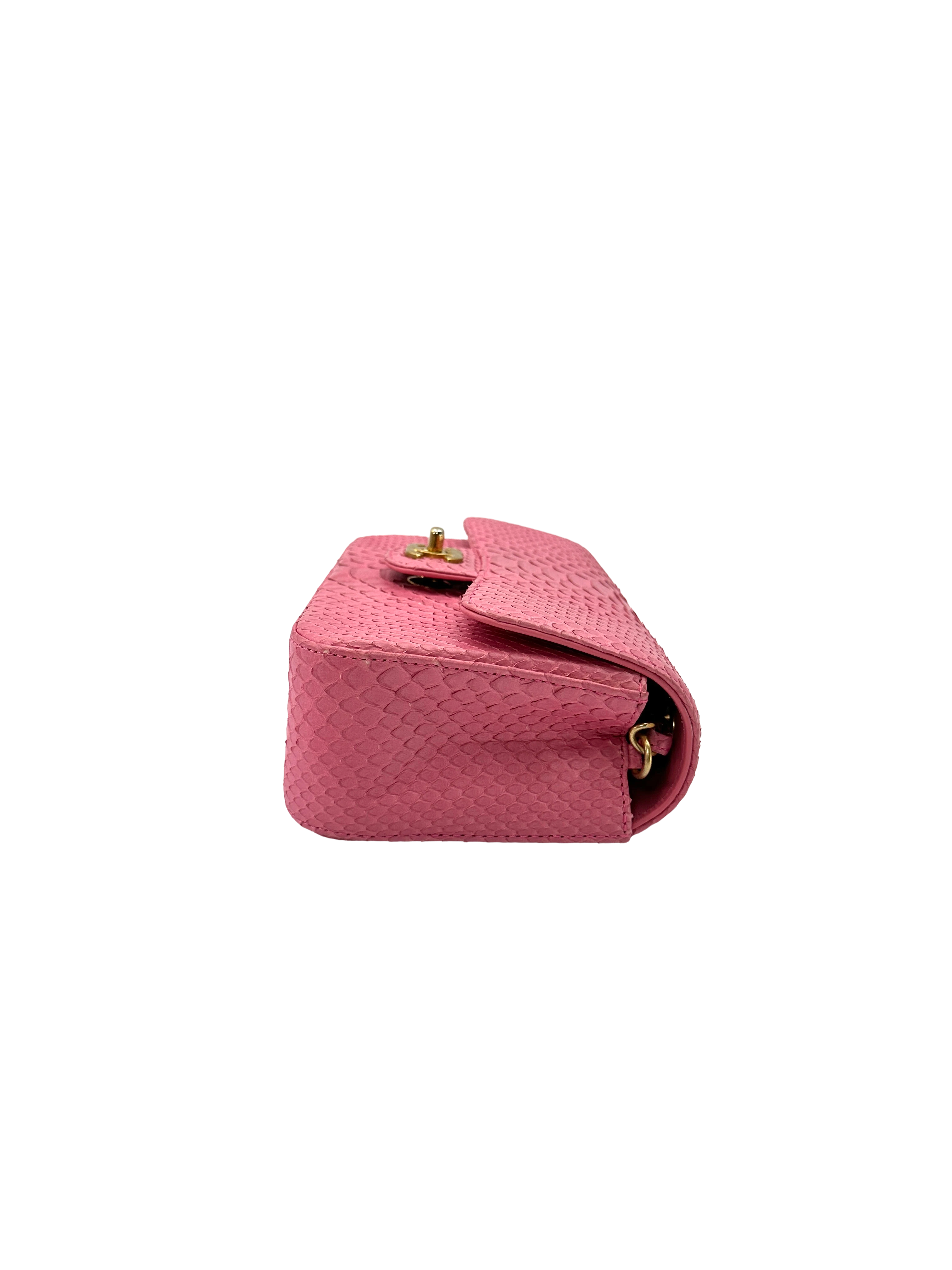 Chanel Classic Flap Pink Python Leather Mini Shoulder Bag(23***27) CC2532