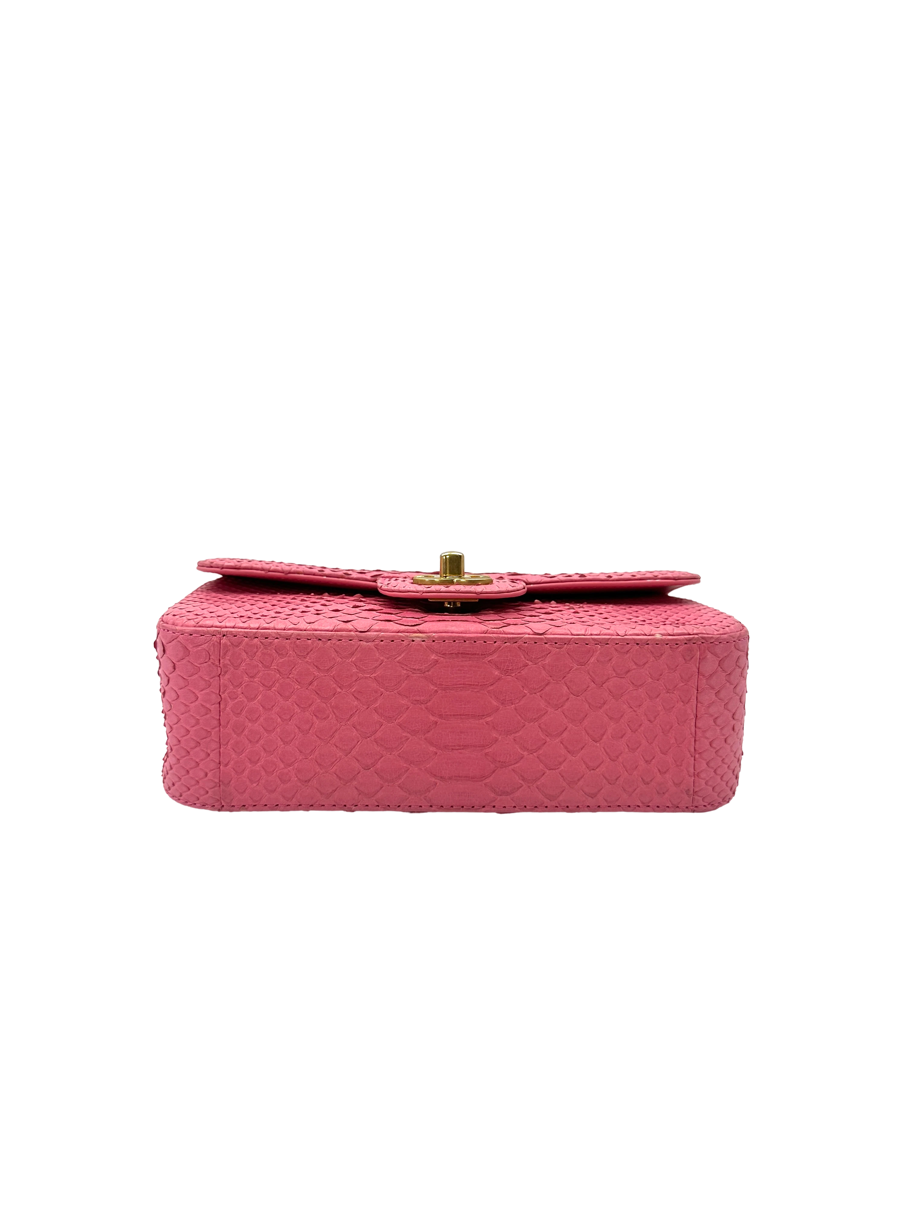 Chanel Classic Flap Pink Python Leather Mini Shoulder Bag(23***27) CC2532