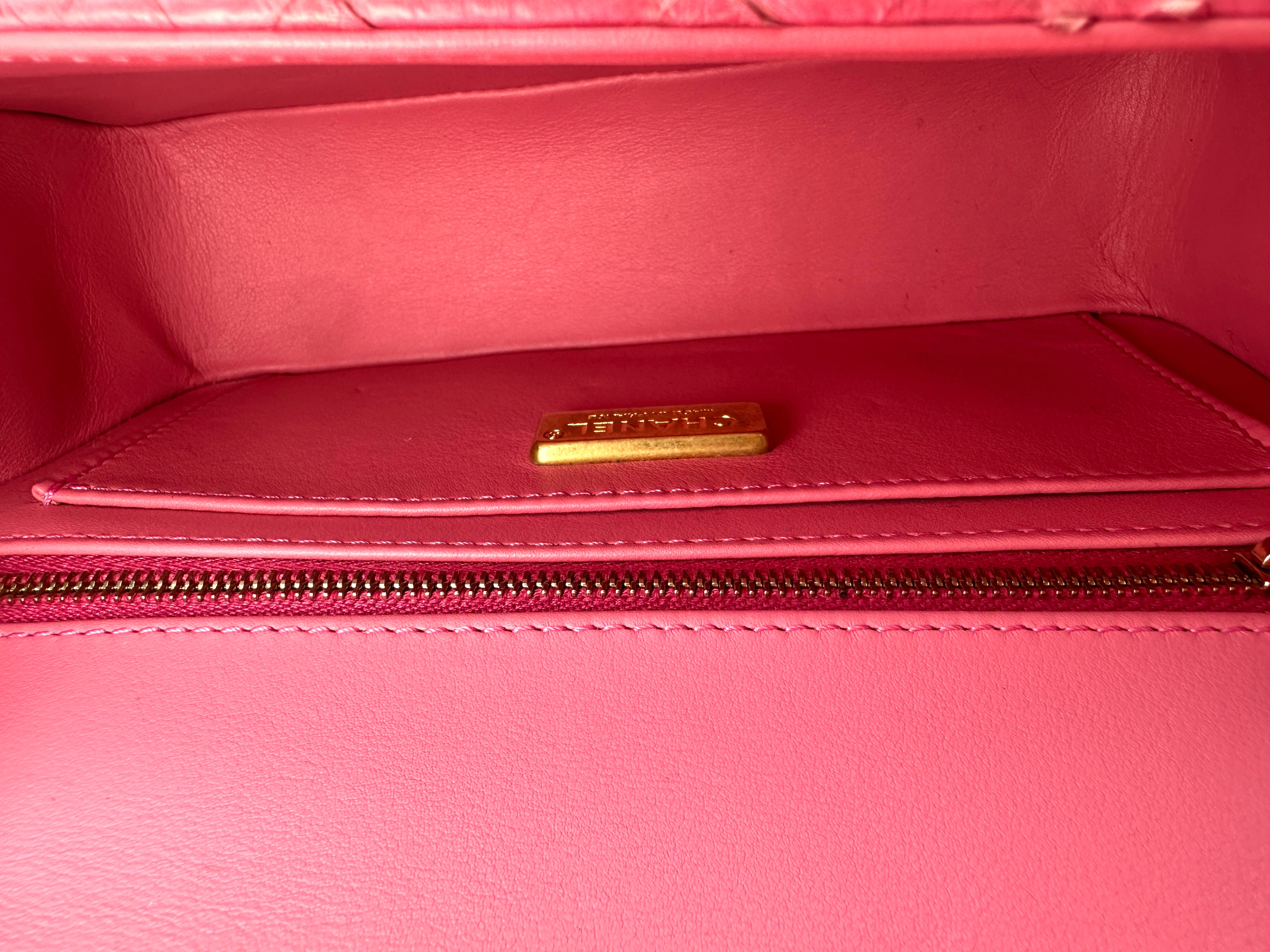 Chanel Classic Flap Pink Python Leather Mini Shoulder Bag(23***27) CC2532