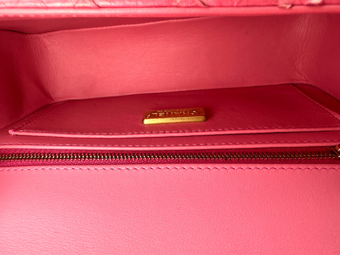 Chanel Classic Flap Pink Python Leather Mini Shoulder Bag(23***27) CC2532
