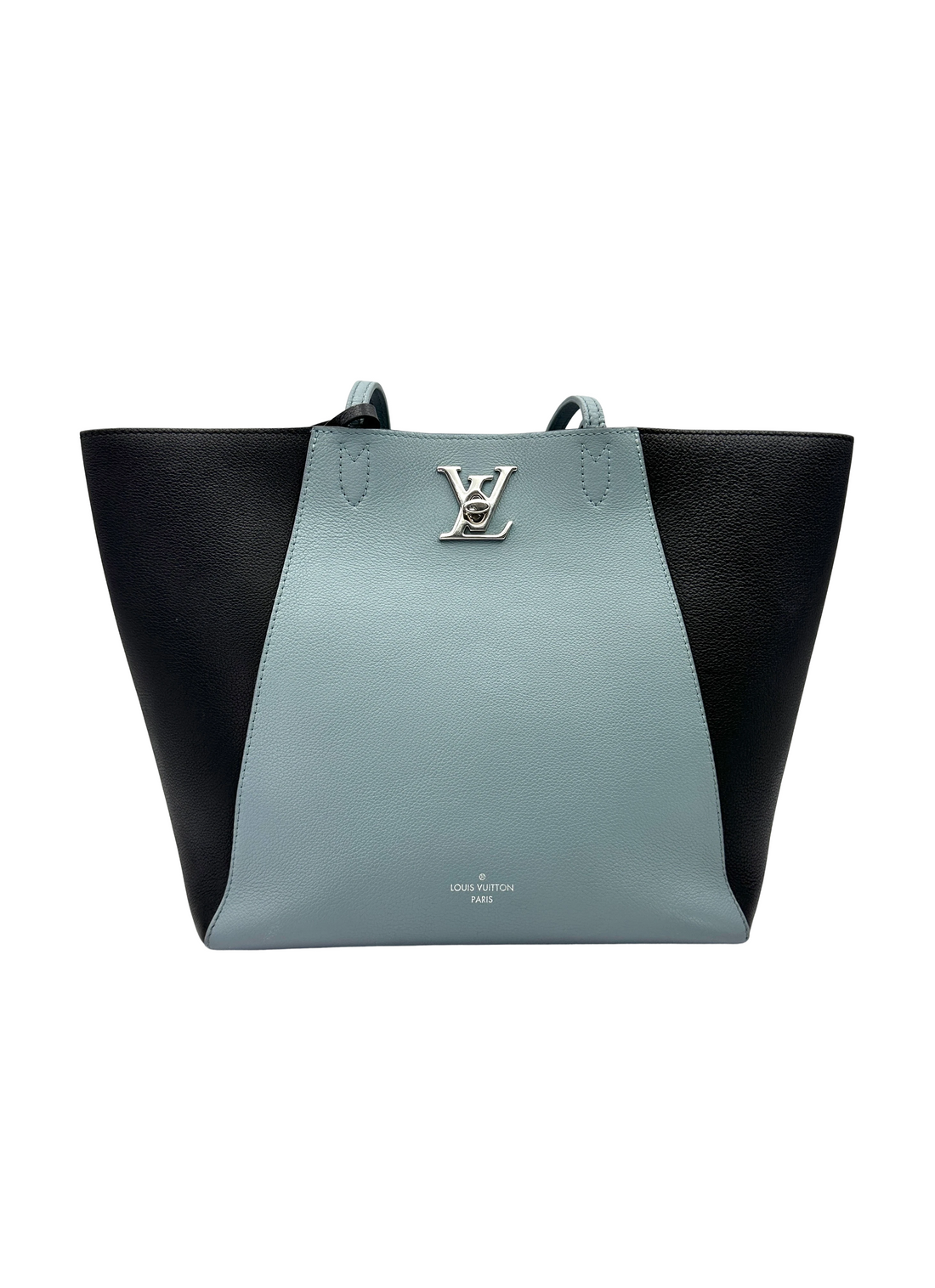 Louis Vuitton Lockme Cabas Black/Blue Leather Handle Bag LV3306
