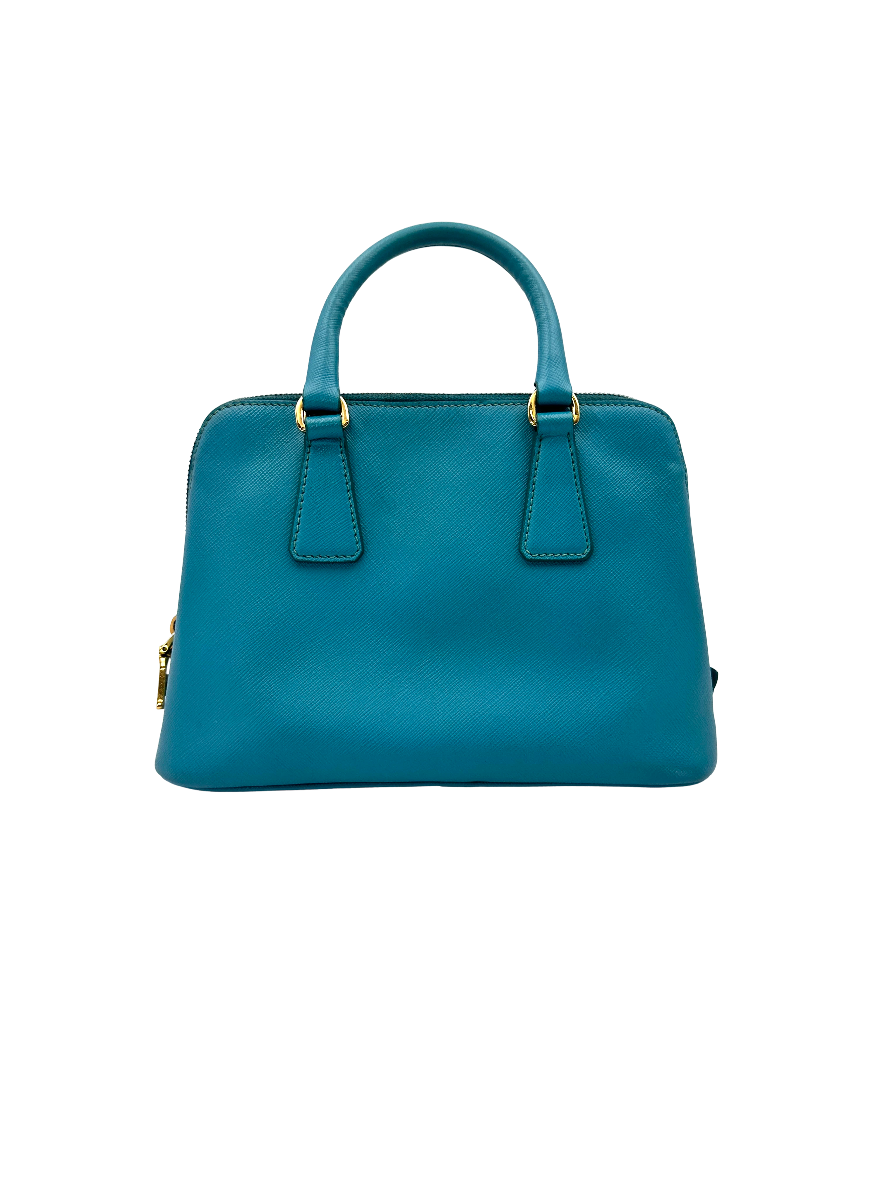 Prada Promenade Blue Saffiano Leather Mini Handle Bag PR554