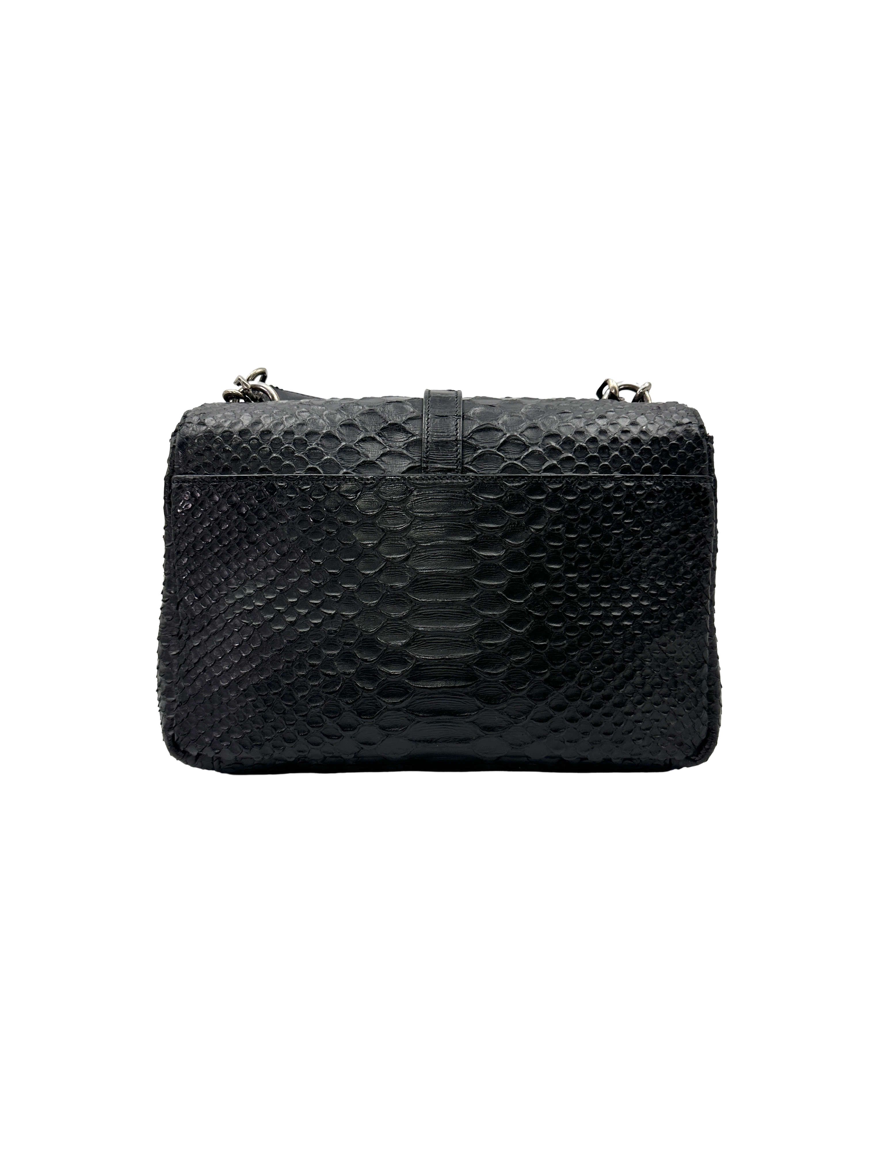 Saint Laurent College Python-Embossed Leather Shoulder Bag SL291