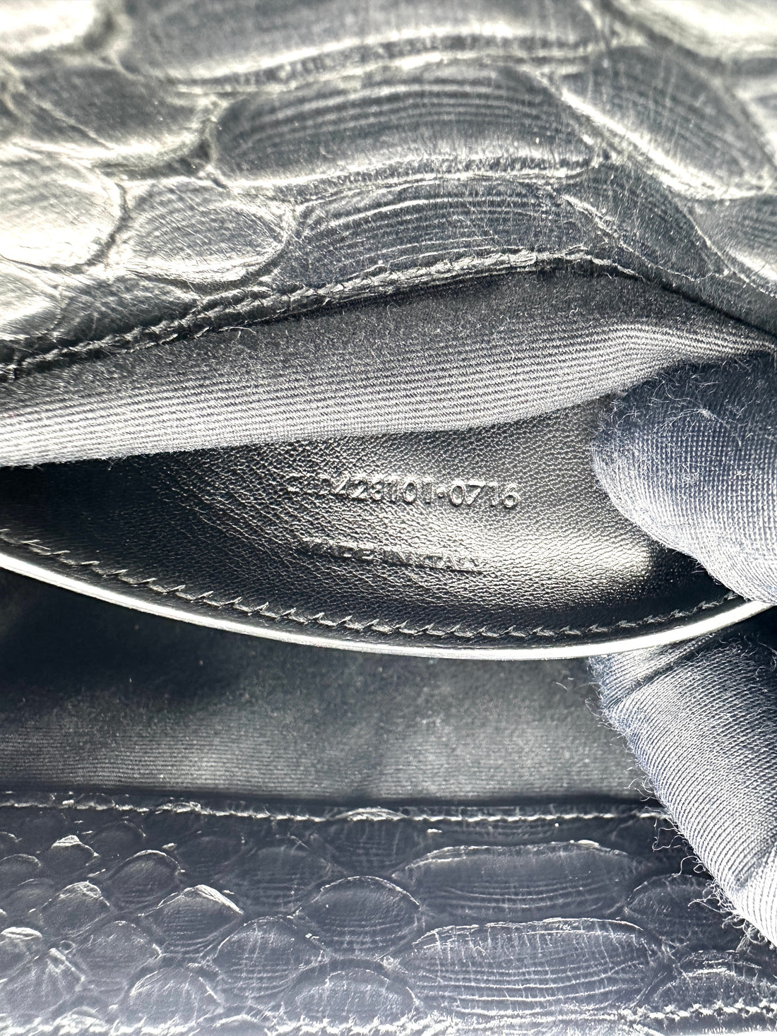 Saint Laurent College Python-Embossed Leather Shoulder Bag SL291