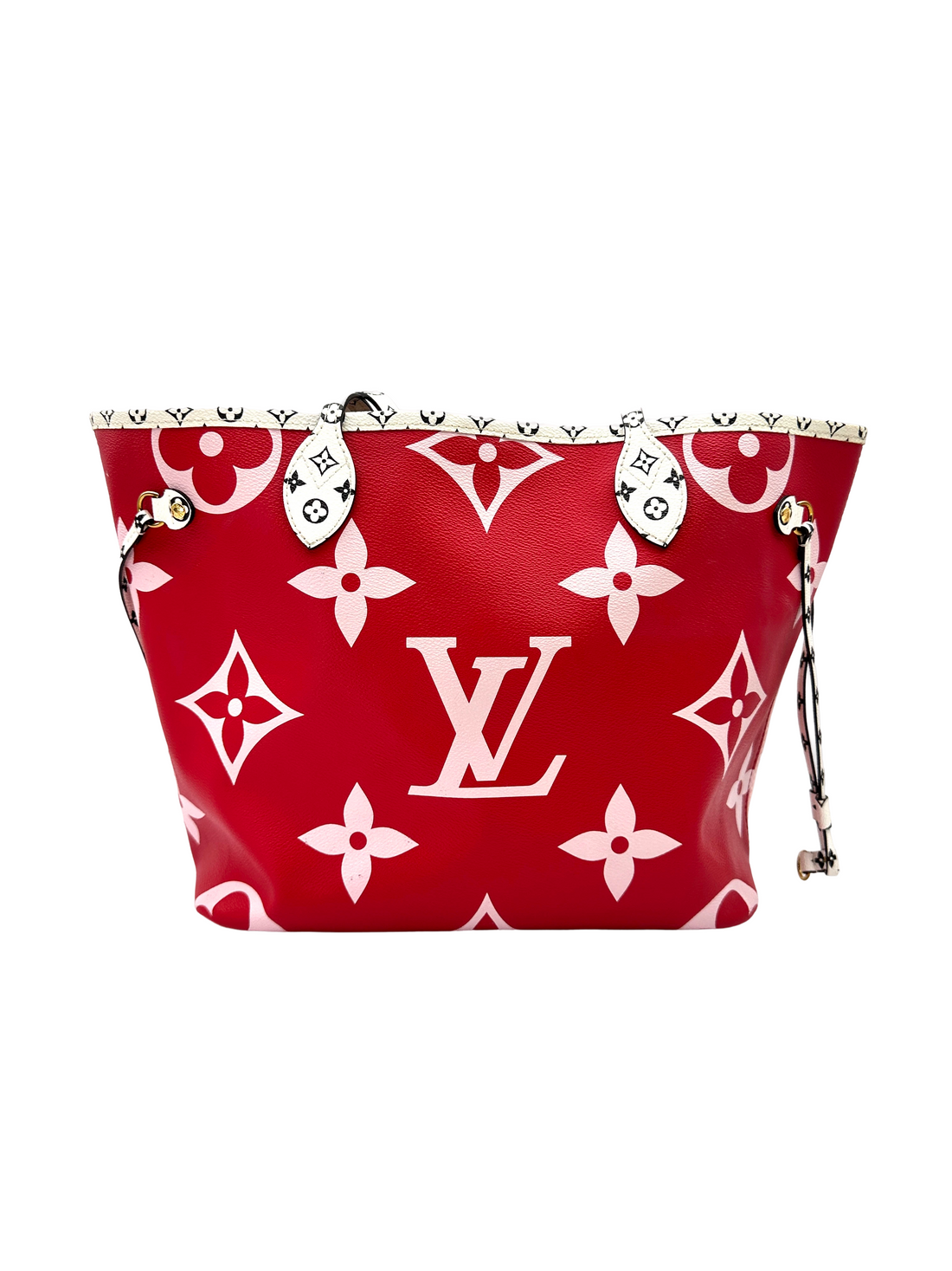Louis Vuitton Neverfull MM Red/White Giant Monogram Canvas Handle Bag LV3305
