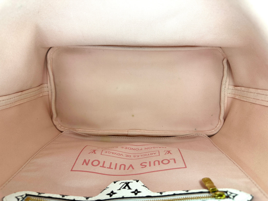 Louis Vuitton Neverfull MM Red/White Giant Monogram Canvas Handle Bag LV3305
