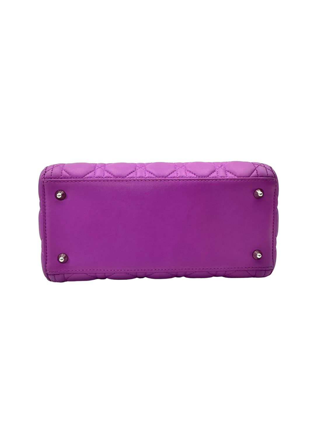 Christian Dior Lady Dior Purple Cannage Leather Handle Bag DR915