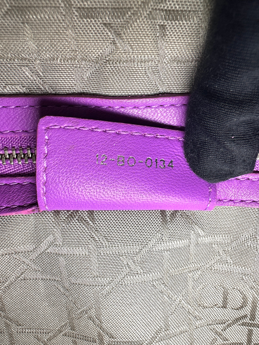 Christian Dior Lady Dior Purple Cannage Leather Handle Bag DR915