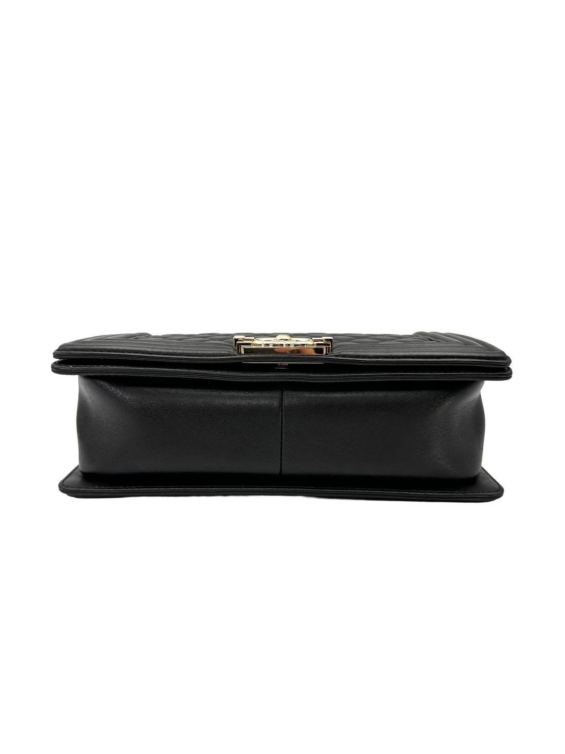 Chanel LeBoy Black Quilted Lambskin Medium Size Flap Bag With Gold Buckle(22***99) CC2525