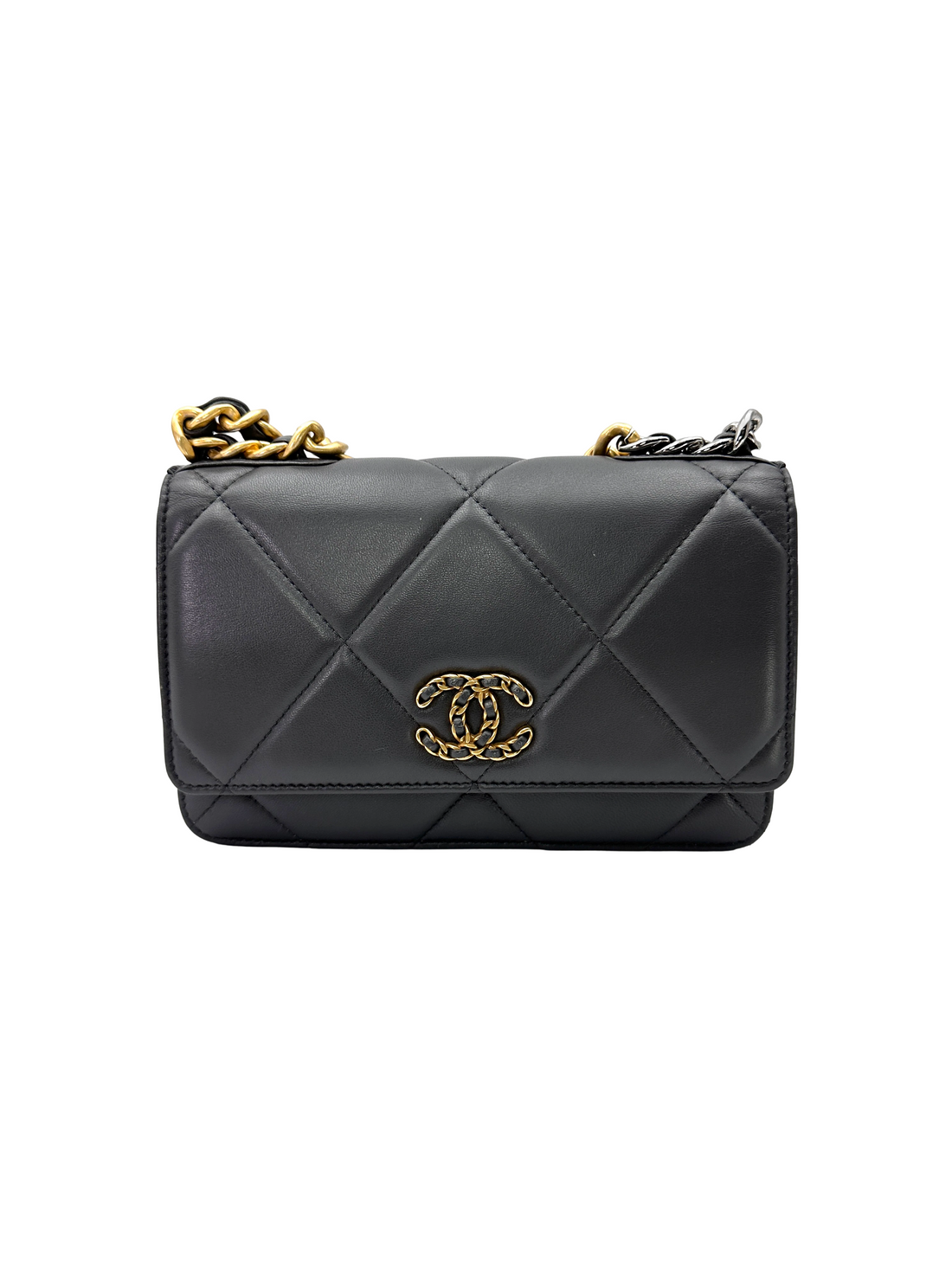 Chanel 19Bag Grey Quilted Leather Wallet On Chain(NH***86) CC2527