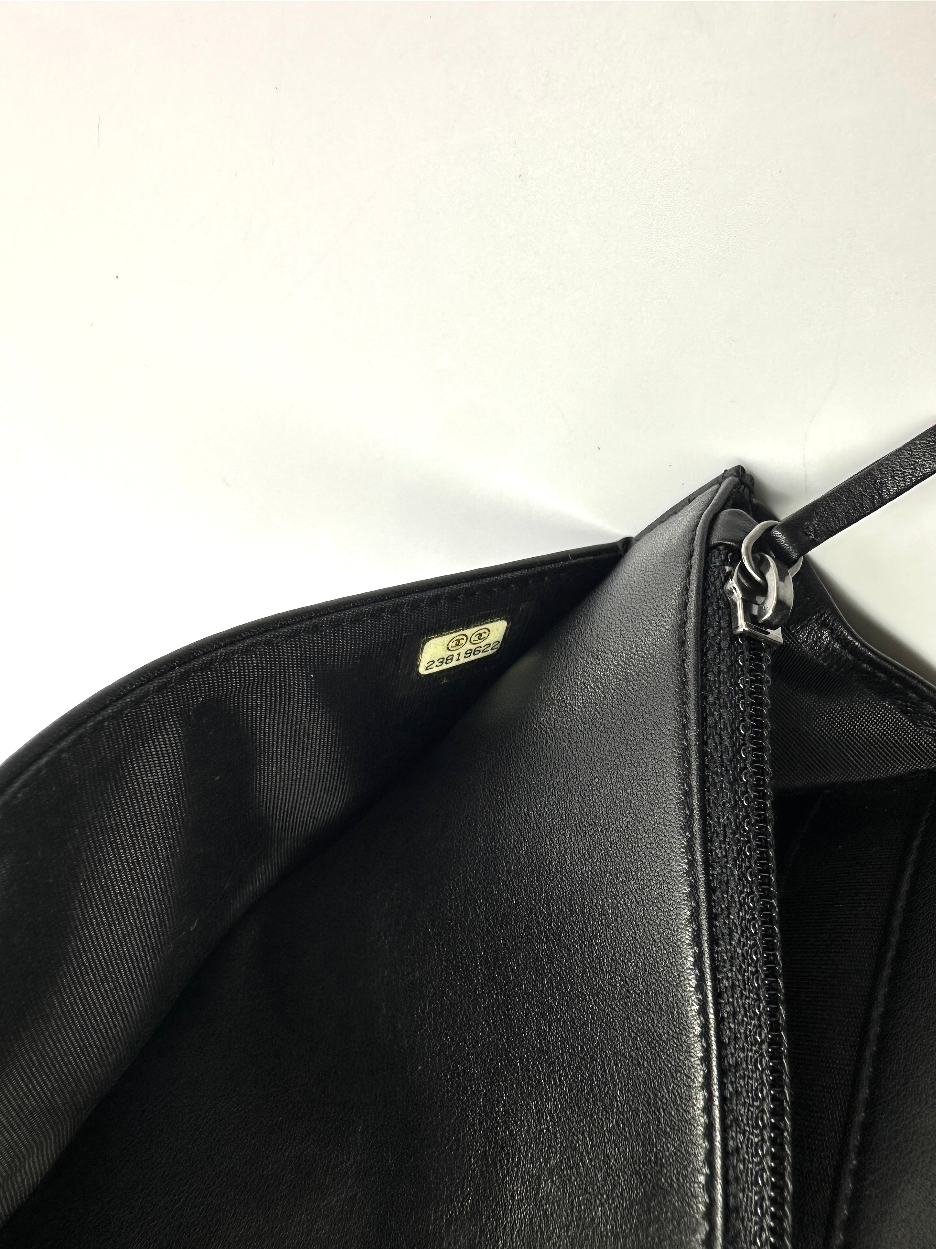 Chanel LeBoy Black Chevron Quilted Leather Flap Bag With Silver Buckle(23***22) CC2526