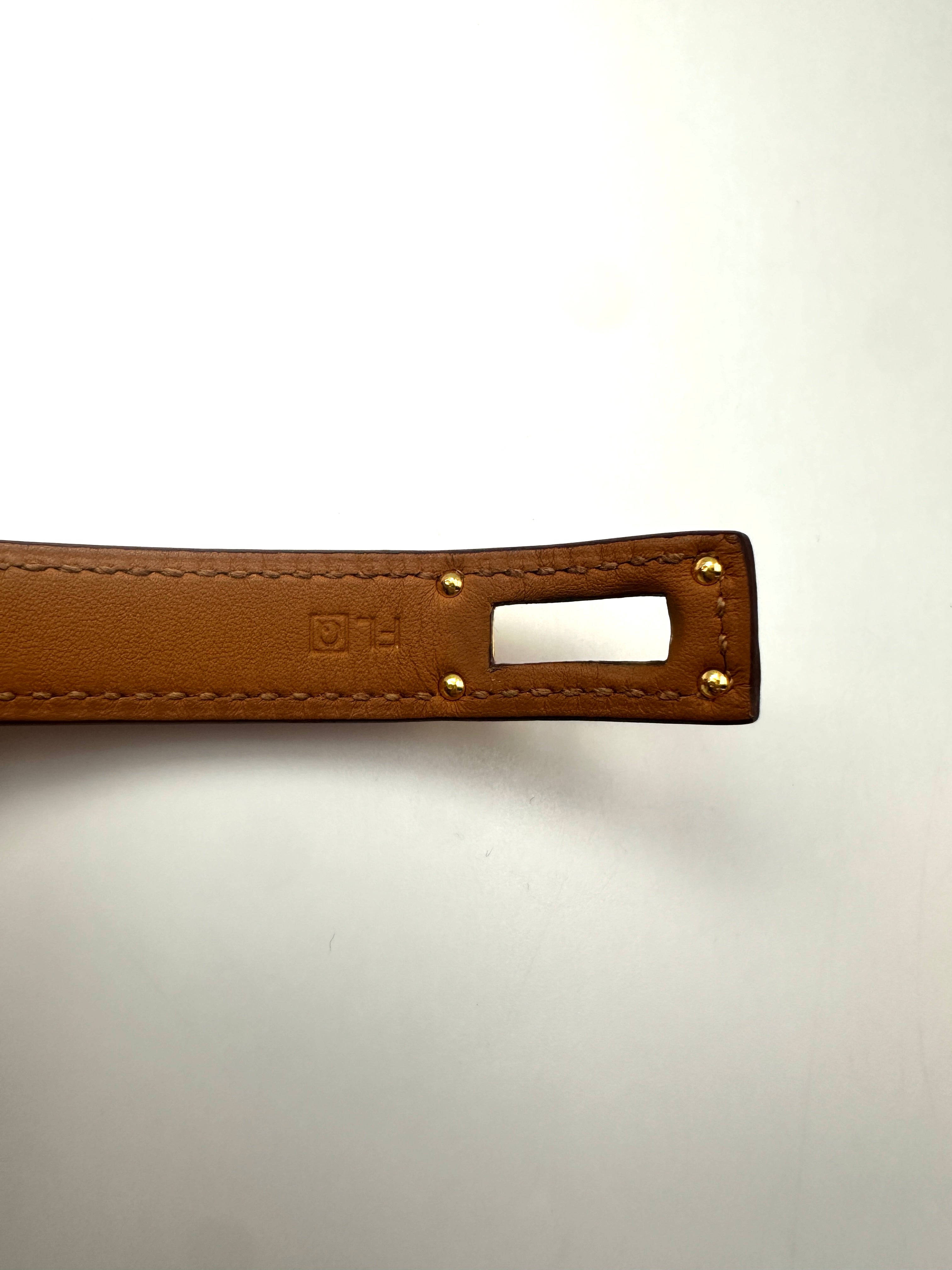Hermes Mini Kelly Double Tour Brown Leather Bracelet HR164