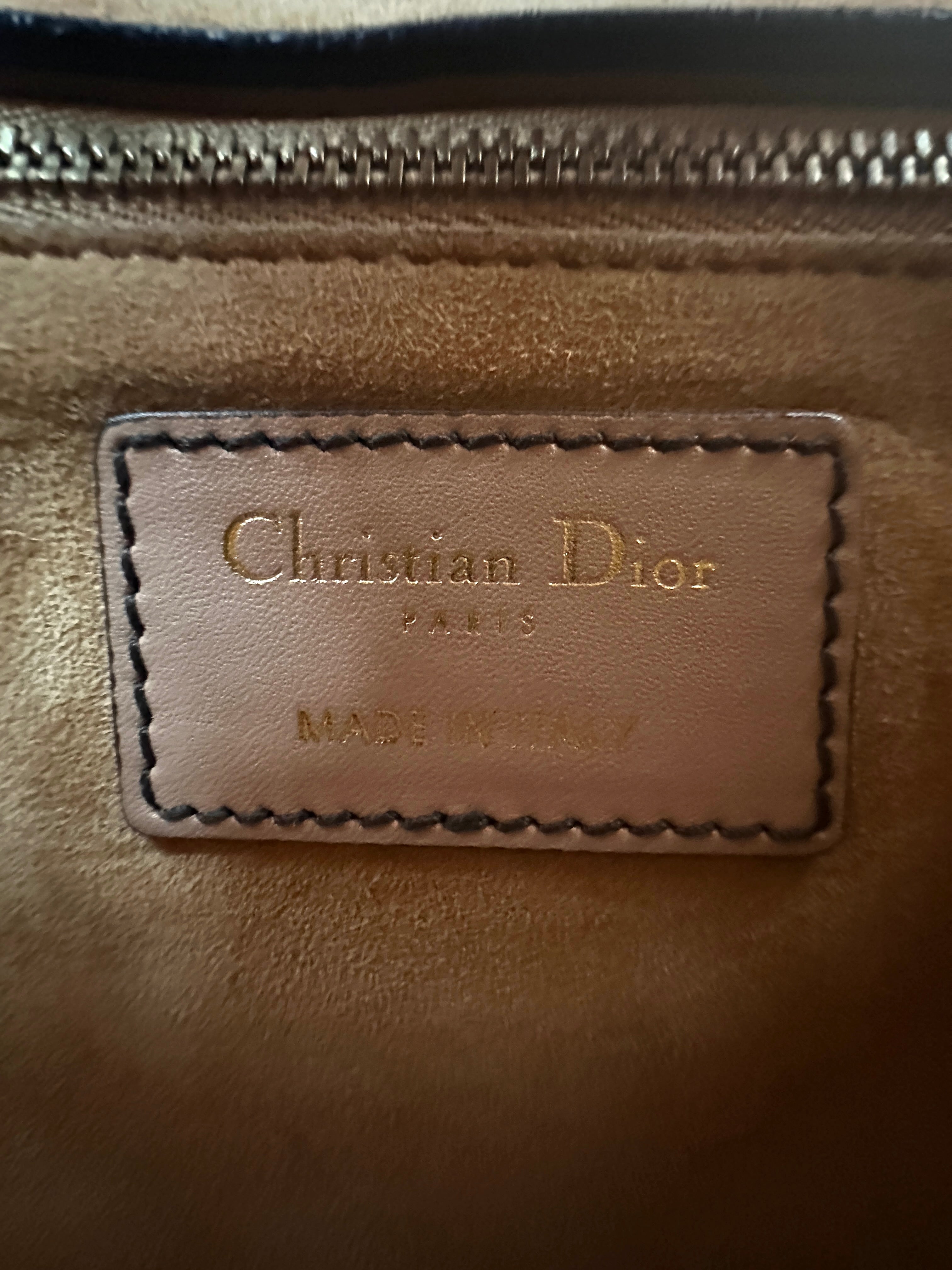 Christian Dior Lady Dior Beige Cannage Studs Leather Handle Bag DR916