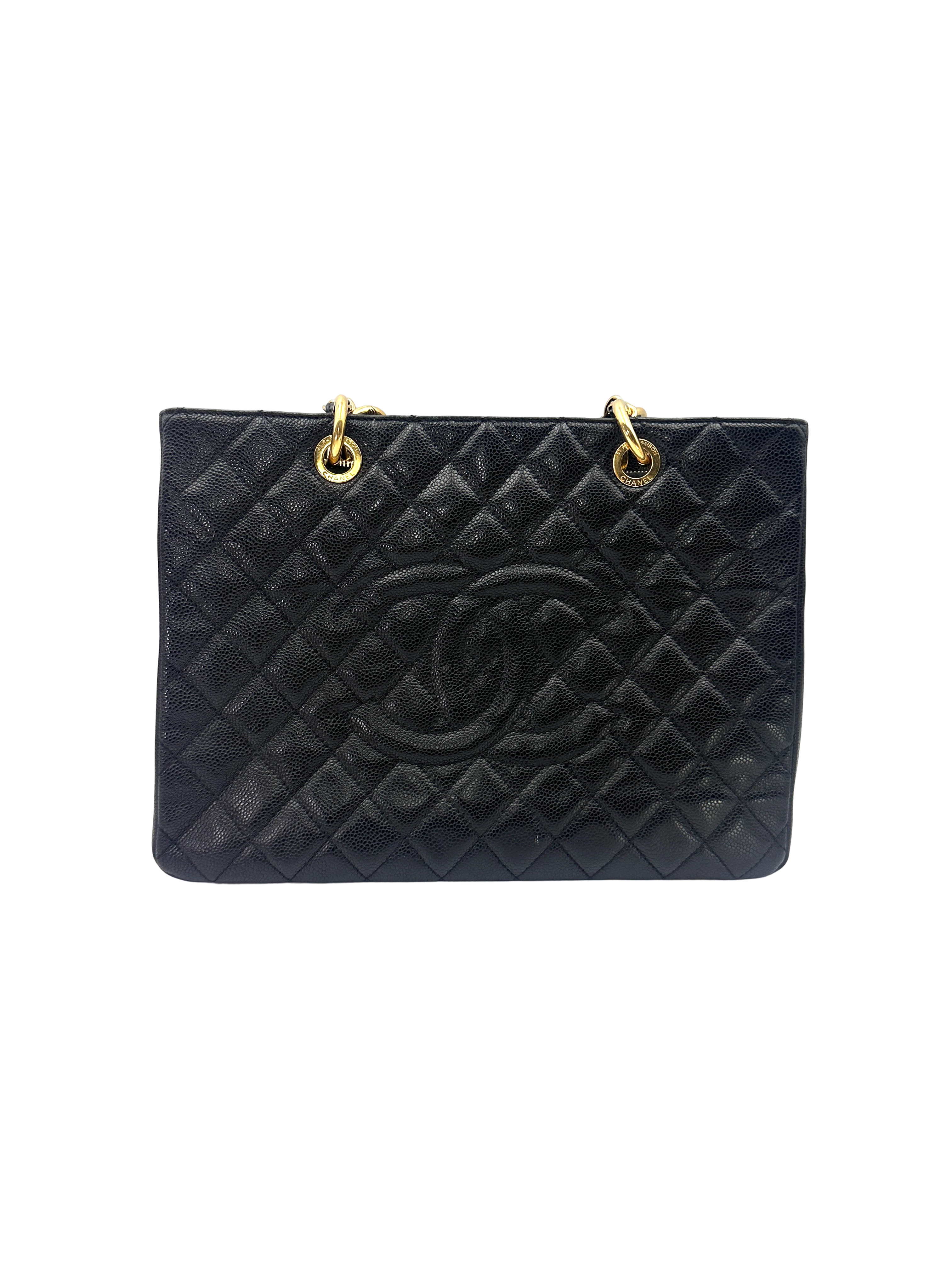 Chanel GST Black Quilted Leather Tote Handle Bag(17***77) CC2528