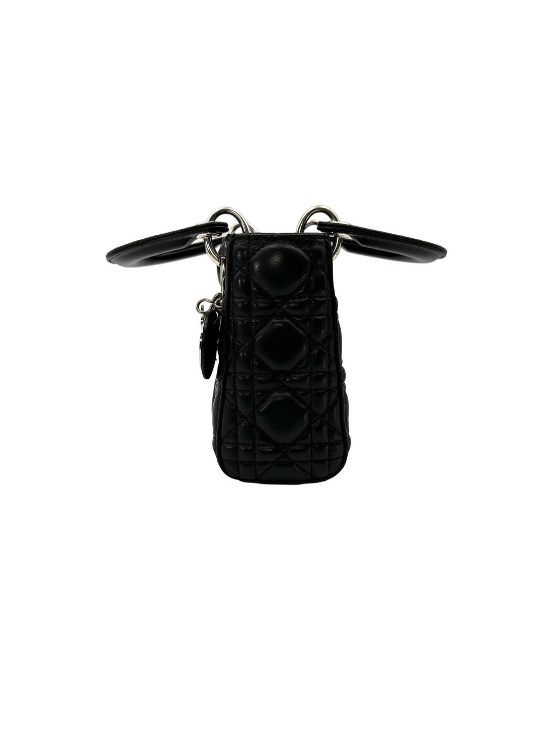 Christian Dior Lady Dior Black Cannage Leather Handle Bag DR919