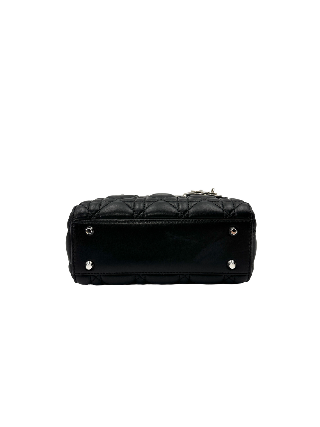 Christian Dior Lady Dior Black Cannage Leather Handle Bag DR919