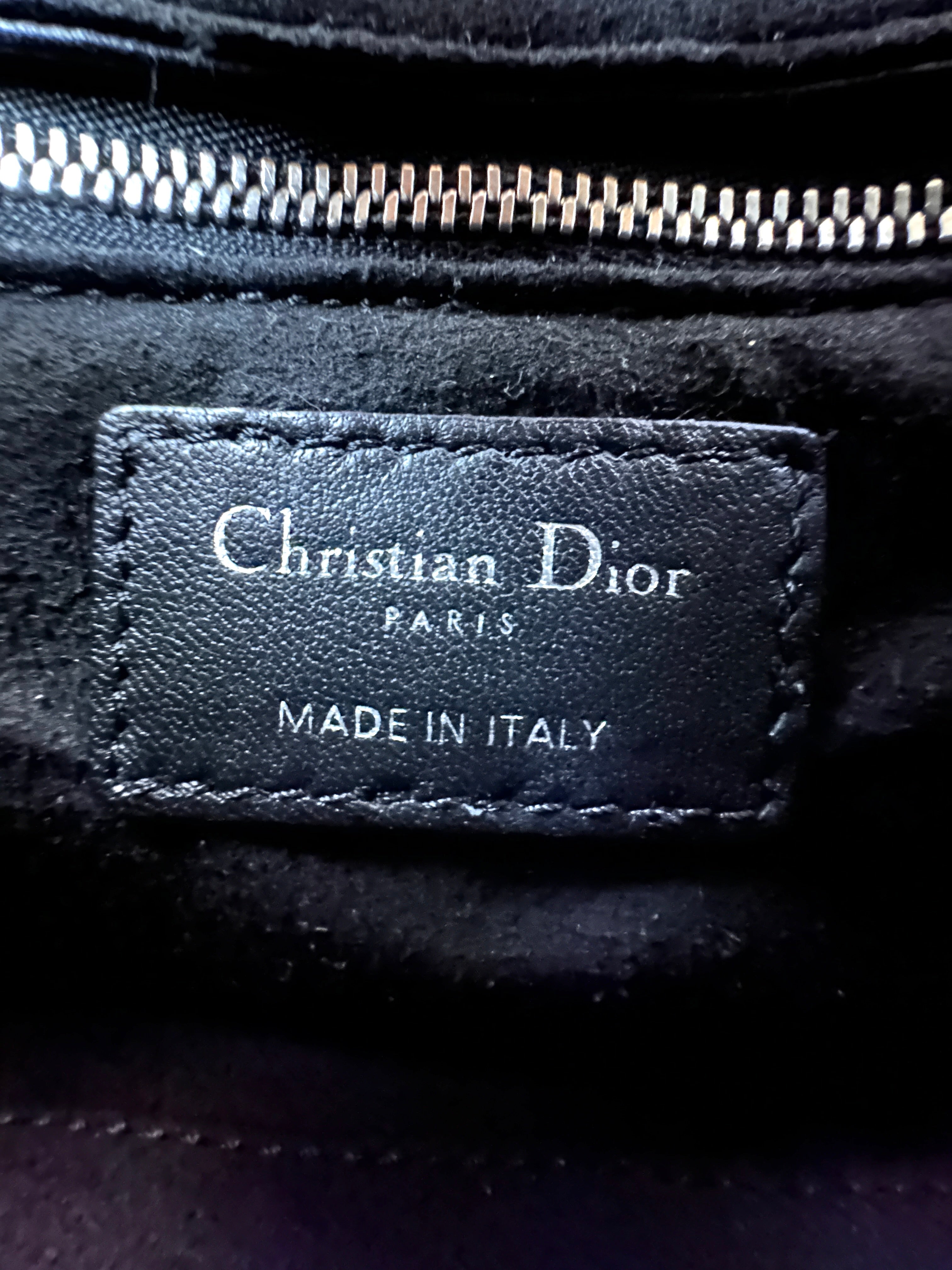 Christian Dior Lady Dior Black Cannage Leather Handle Bag DR919