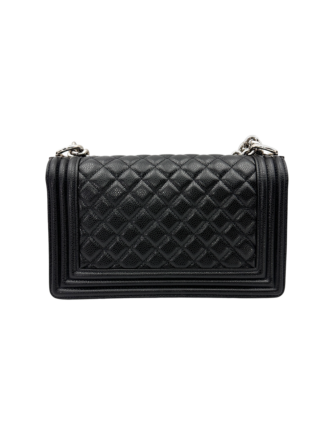 Chanel LeBoy Black Quilted Leather Flap Bag With Silver Buckle(18***03) CC2530