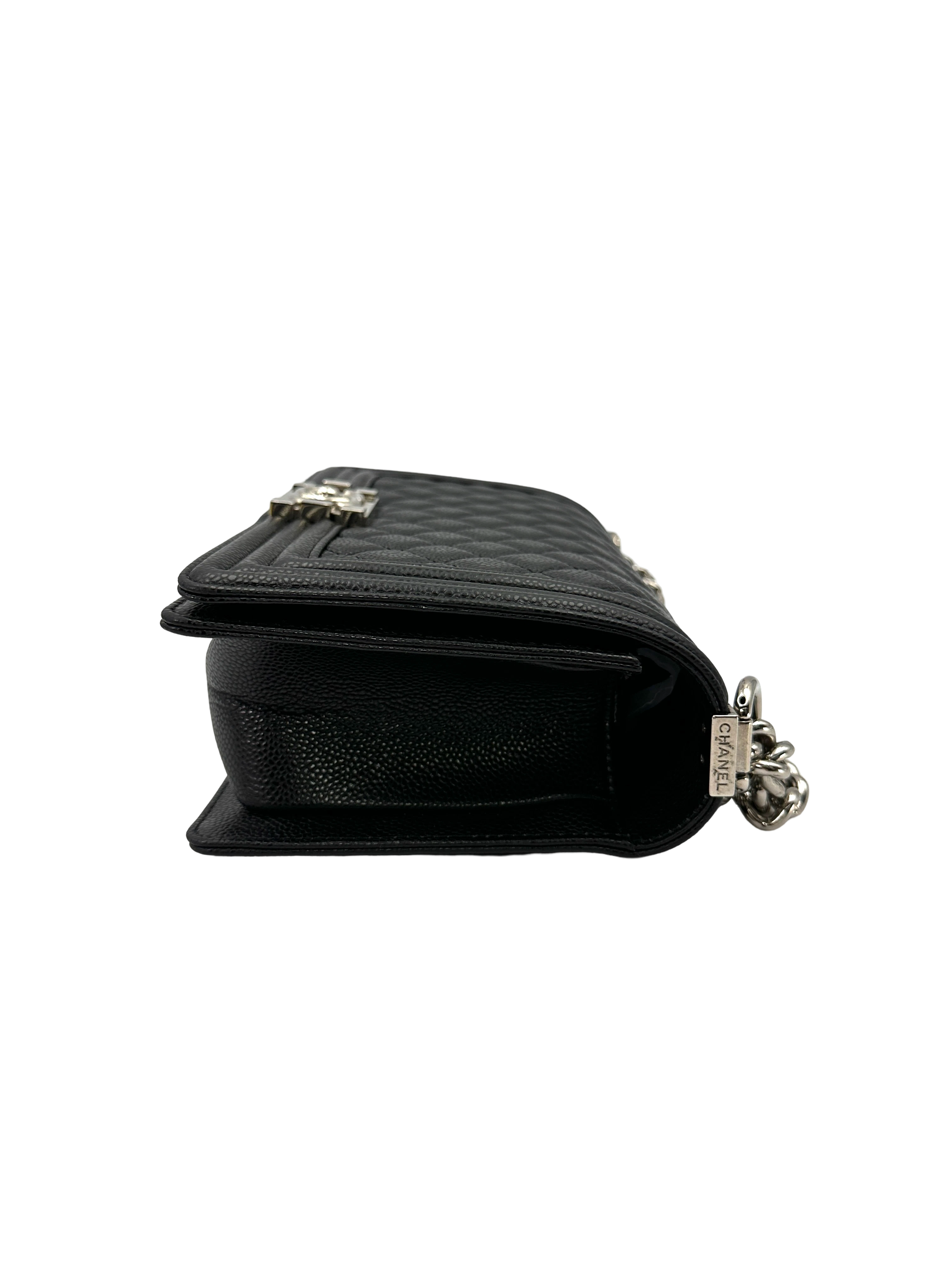 Chanel LeBoy Black Quilted Leather Flap Bag With Silver Buckle(18***03) CC2530