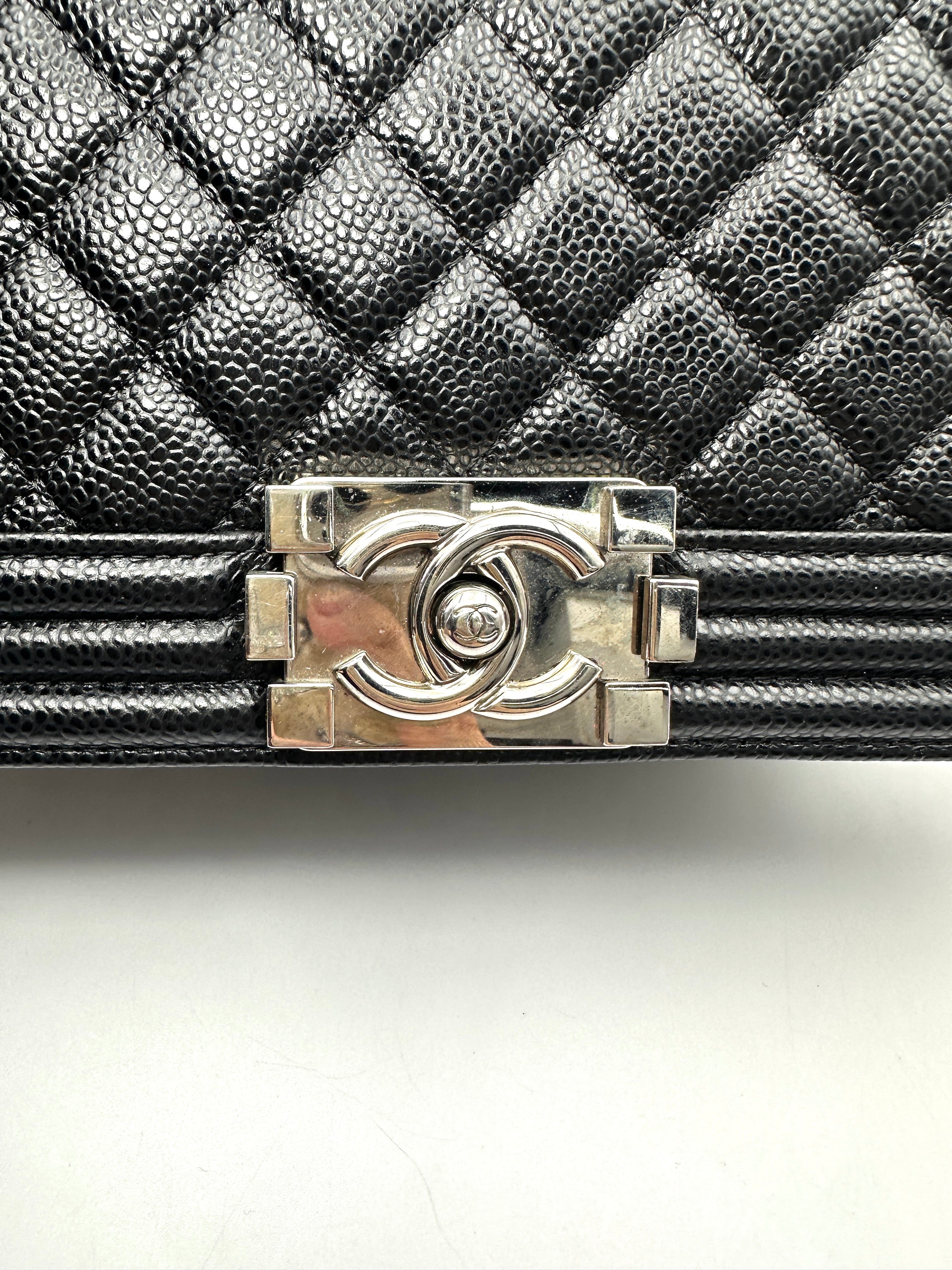 Chanel LeBoy Black Quilted Leather Flap Bag With Silver Buckle(18***03) CC2530