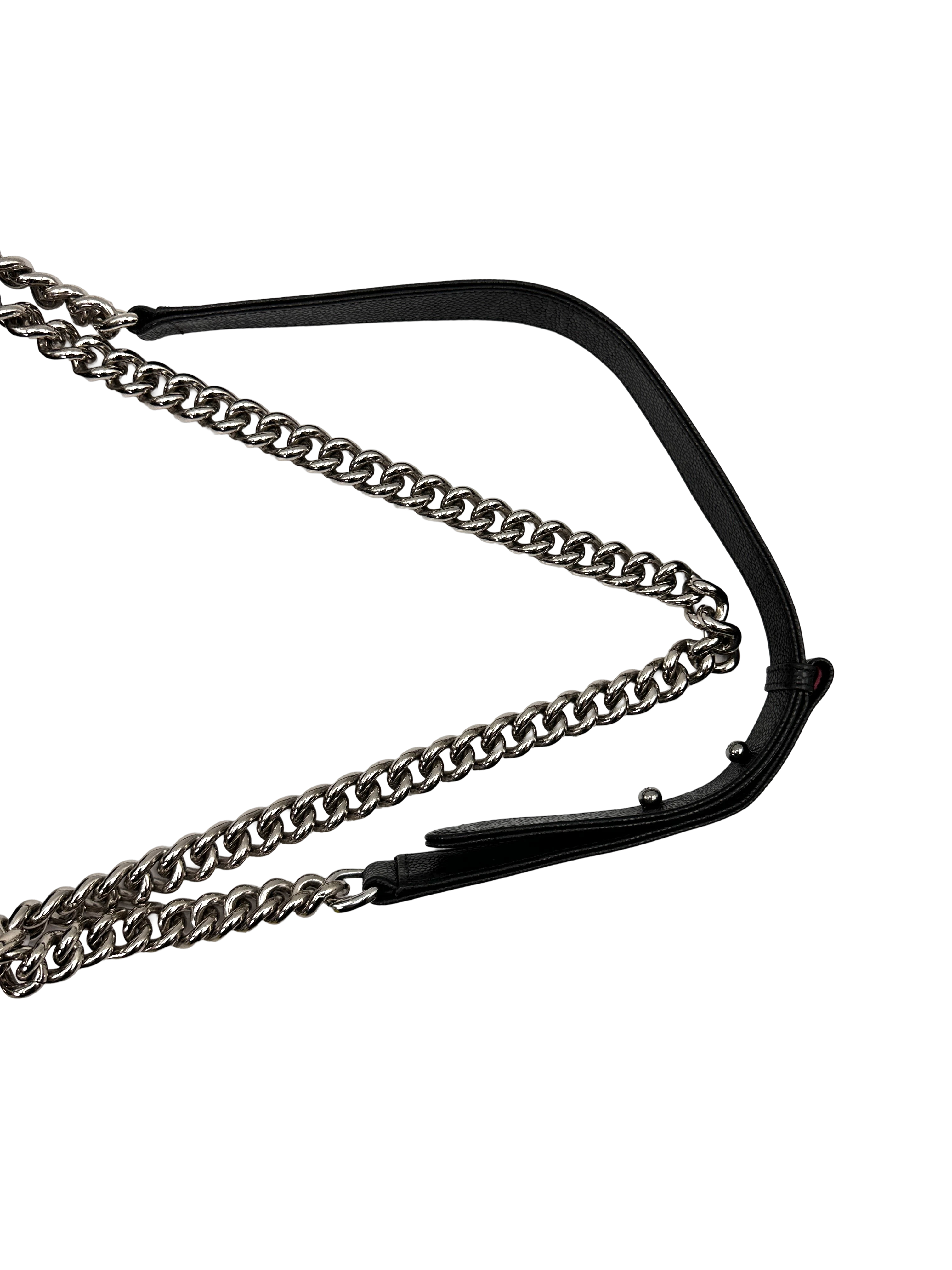 Chanel LeBoy Black Quilted Leather Flap Bag With Silver Buckle(18***03) CC2530