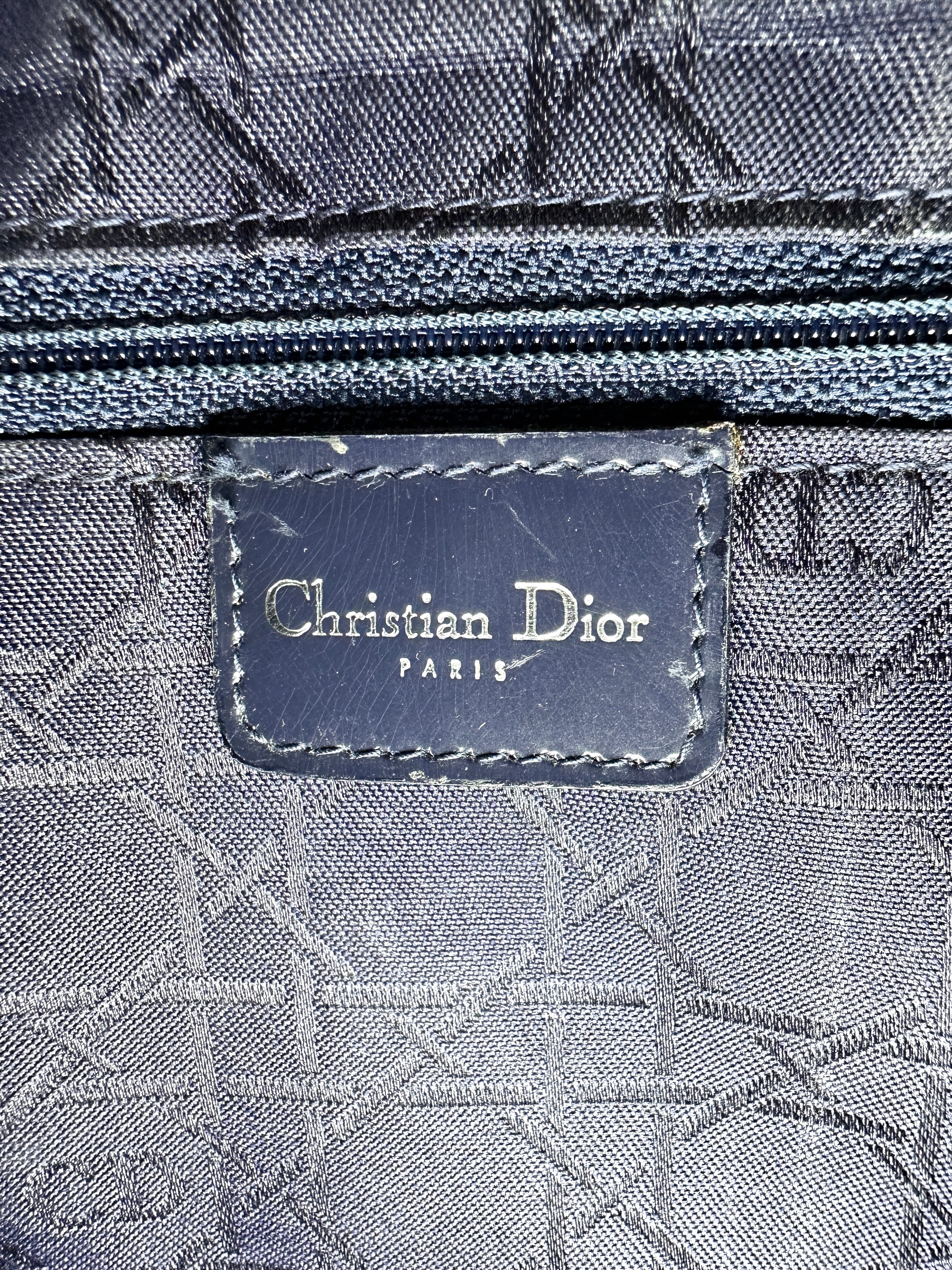Christian Dior Lady Dior Blue Denim Cannage Handle Bag DR917