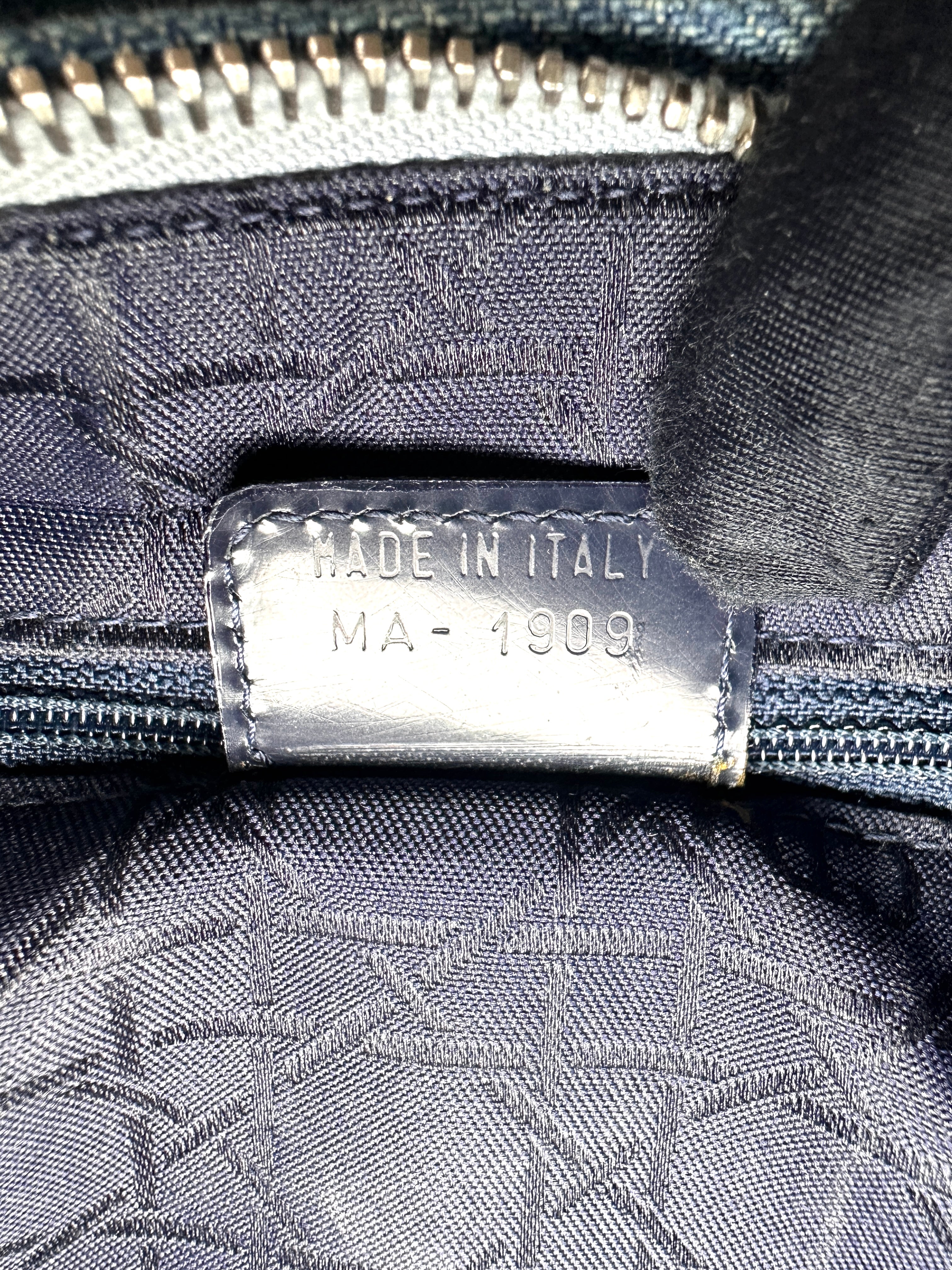 Christian Dior Lady Dior Blue Denim Cannage Handle Bag DR917