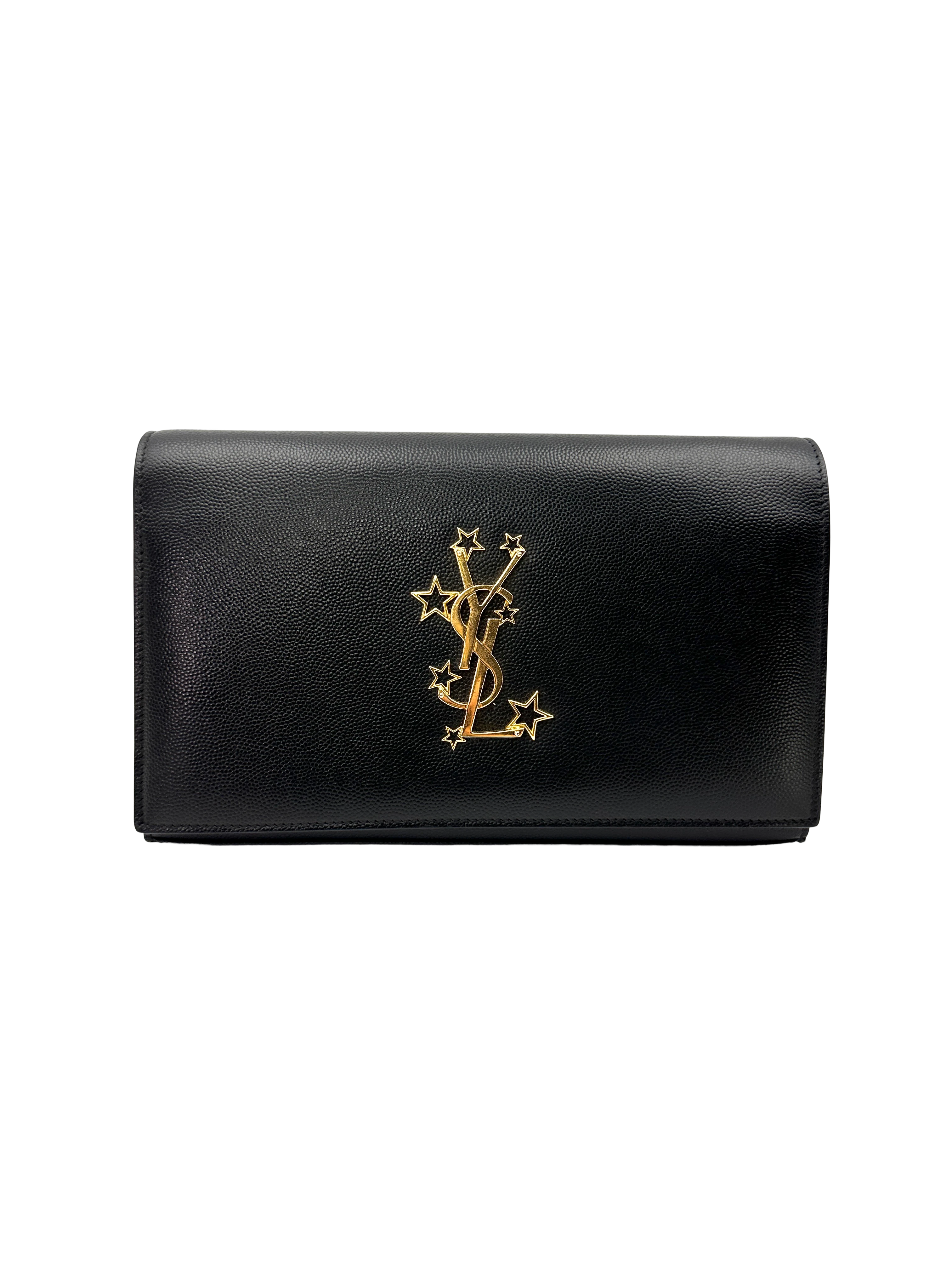 Saint Laurent YSL Kate Star Black Leather Shoulder Bag SL288